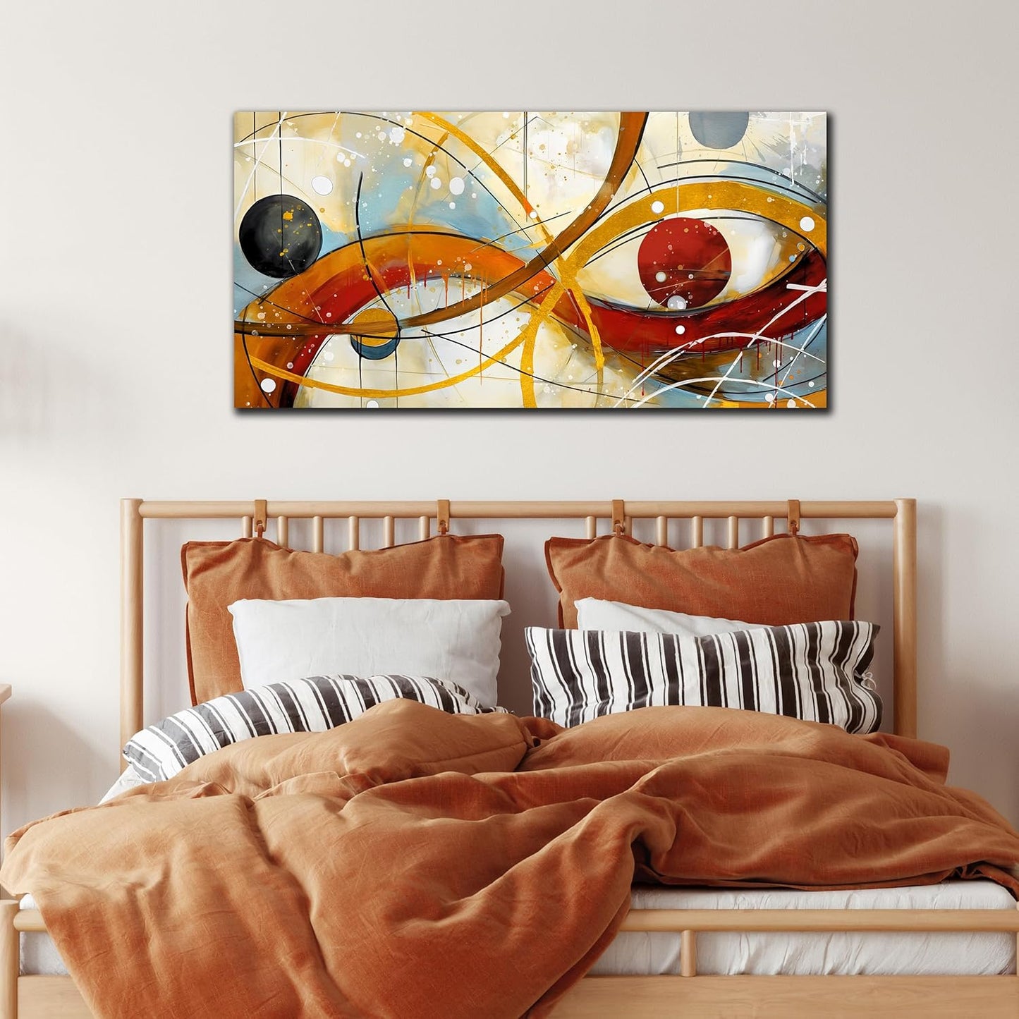 Large Abstract Yellow Canvas Wall Art for Living Room Bedroom Home Office Modern Wall Decor Line Geometric Abstract Picture Framed Canvas Prints Size 20X40