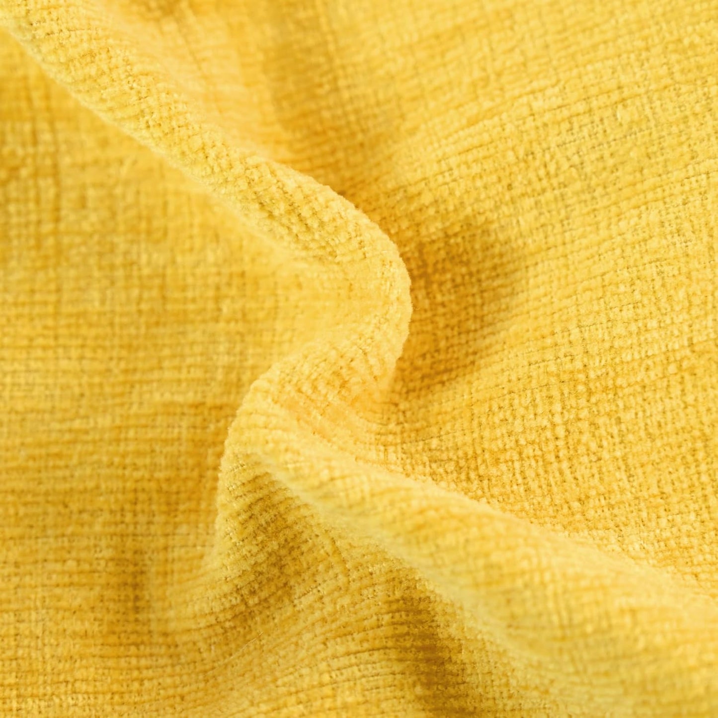 Throw Pillow Covers Decorative 12 X 20 Inches Pack of 2 Cozy Chenille Cushion Cases Mustard Yellow