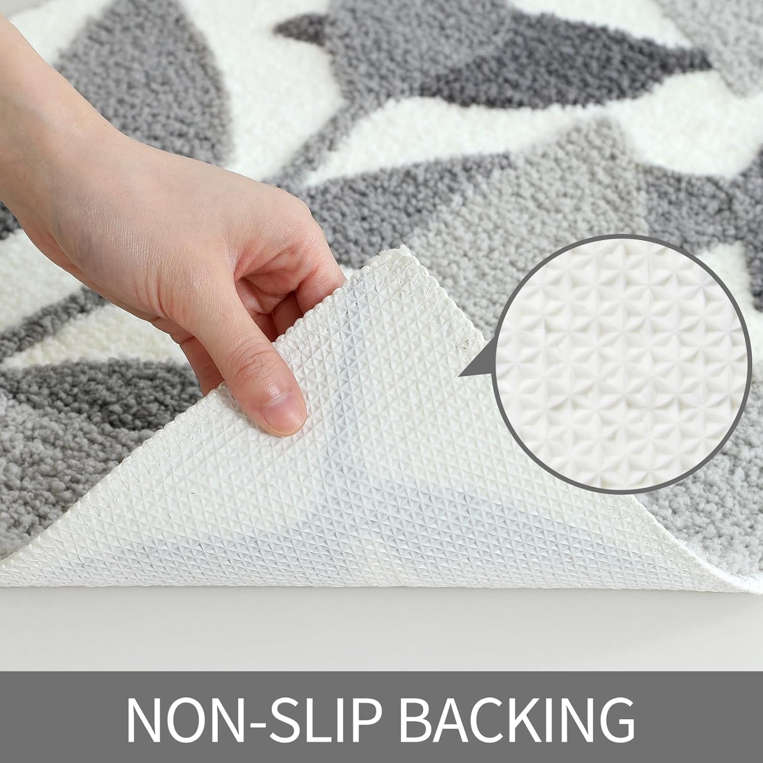 Grey Bathroom Rug Set, Non-Slip Strong Water Absorbent Plush Microfiber Bathmat Set, (18"X26"+20"X32")