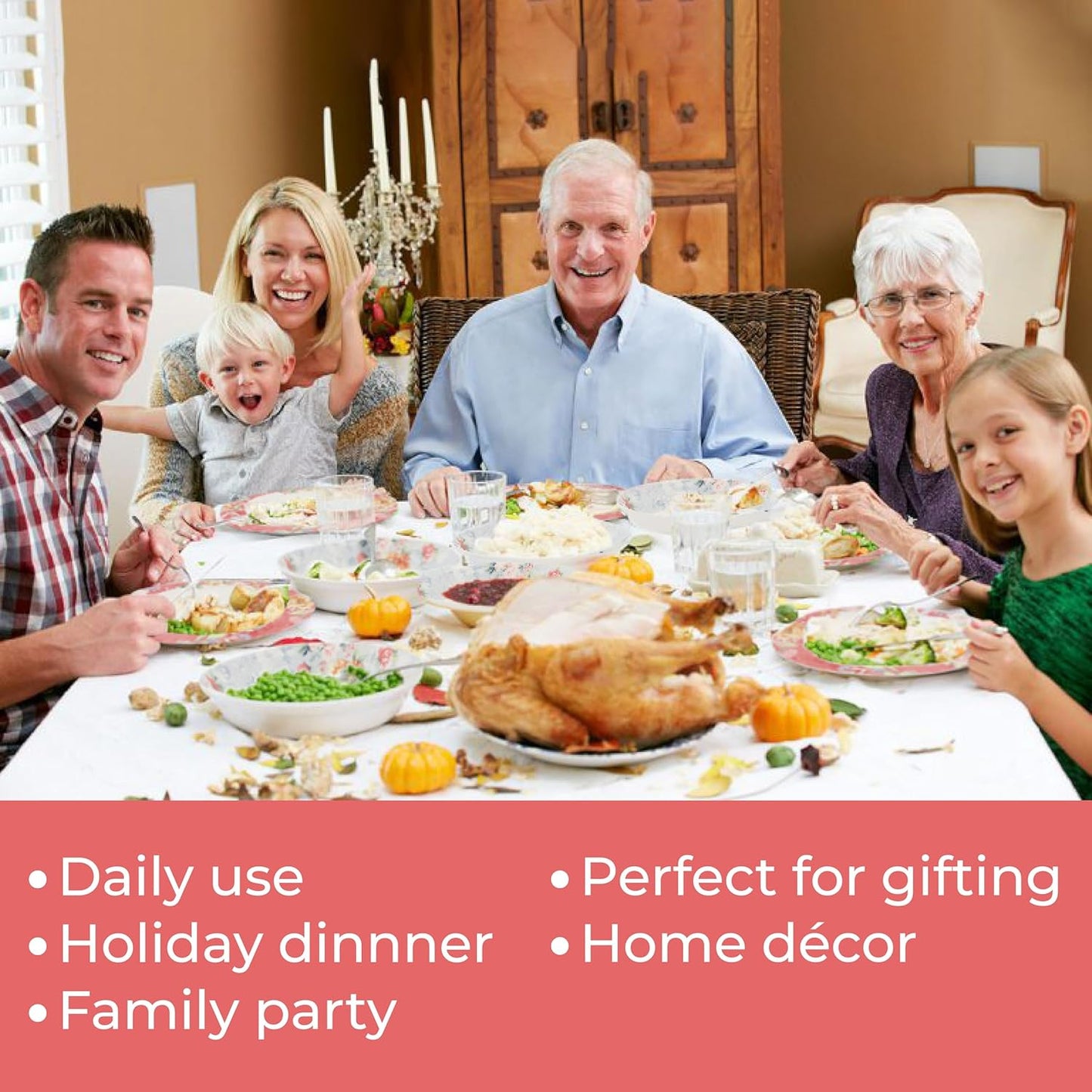 Tudor Royal 12-Piece round Porcelain Dinnerware Set, Service for 4, Rosemary, Summer Flowers