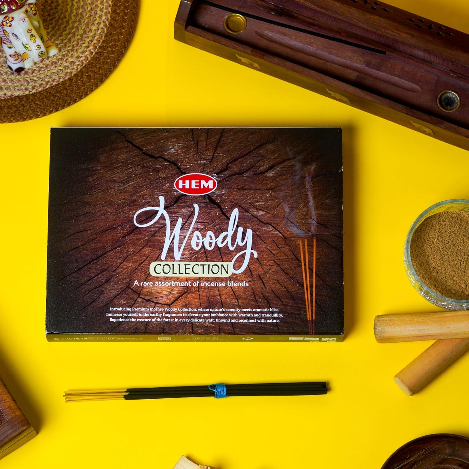 Woody Series Premium Incense Sticks Combo | Sandalwood, Palo Santo, Forest, Feng Shui, Cedar & Madhur Chandan | 120 Sticks