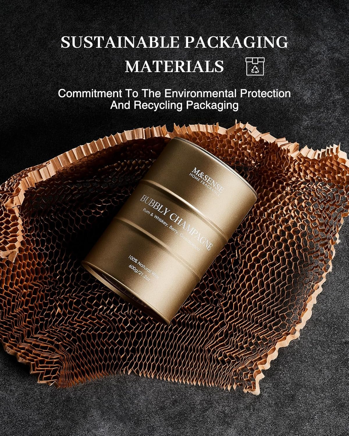 Bubbly Champagne Large Candles, 21.2 Oz