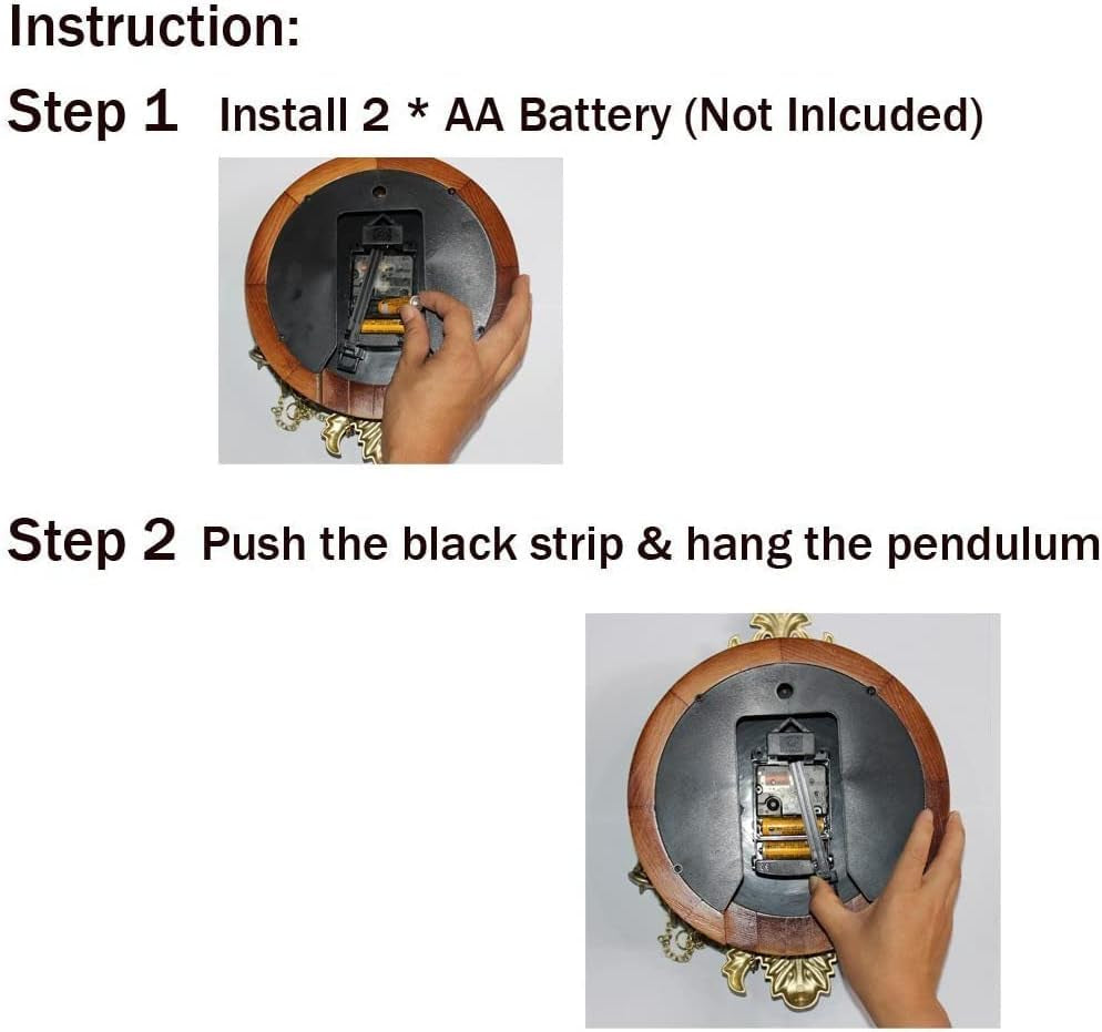 Dia 9-Inch Retro Style Vintage Wood Indoor Wall Clock (Requires 2 AA Batteries)