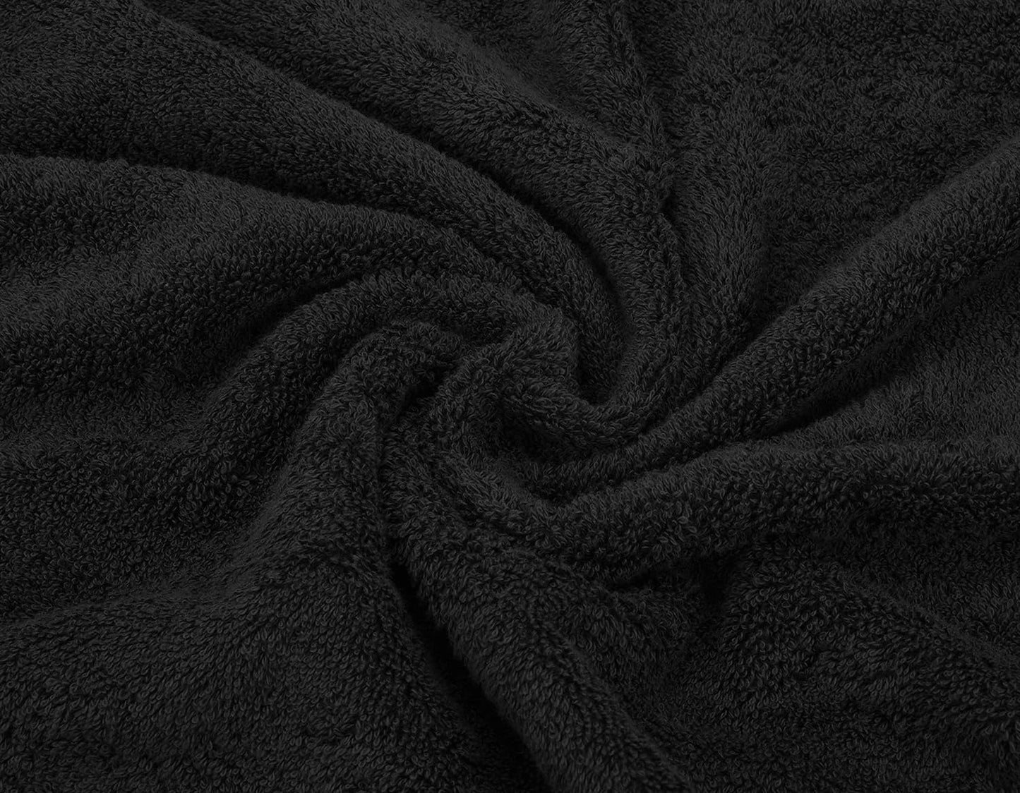 Luxury 6 Piece Towel Set,100% Cotton, Black Towel Sets