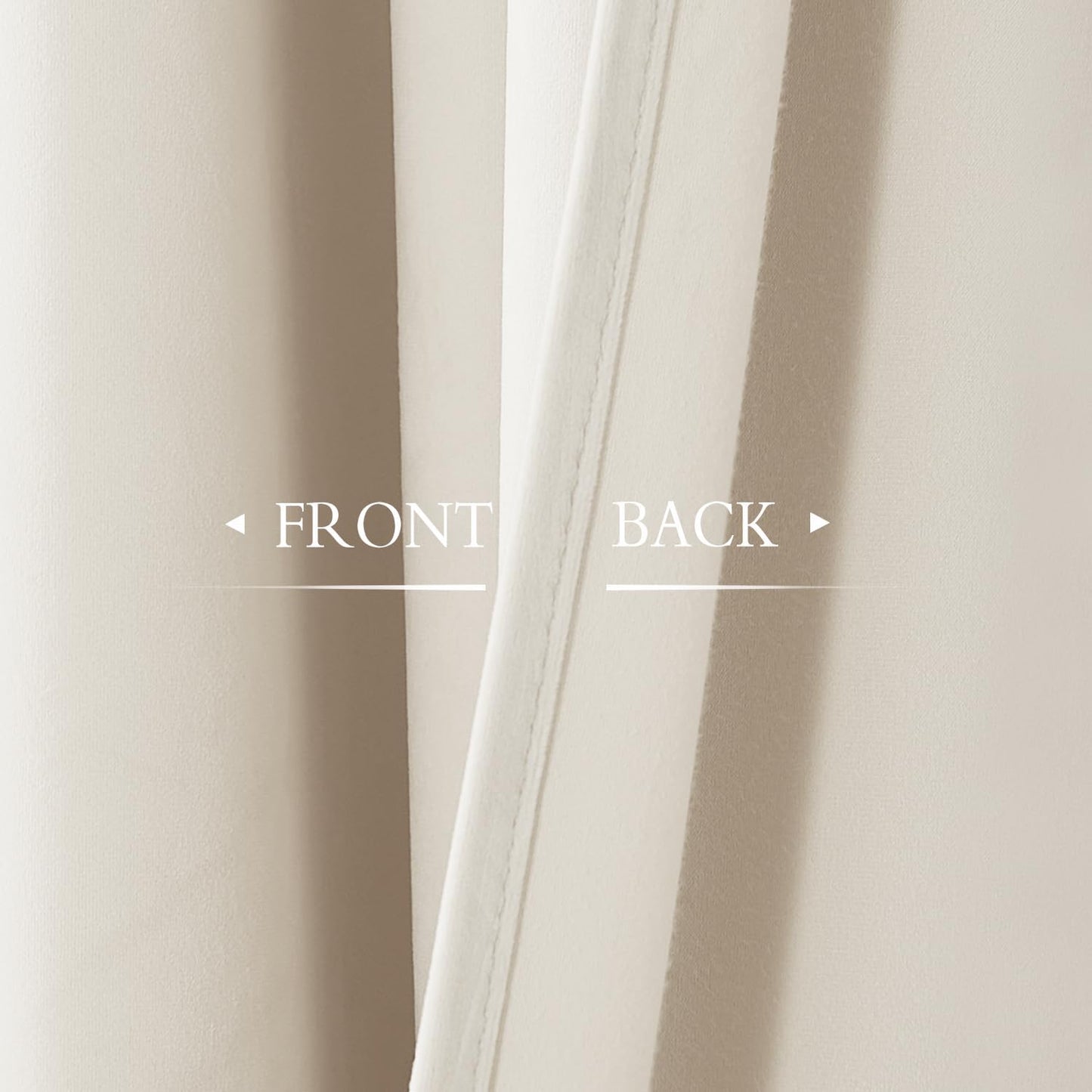 Beige Velvet Curtains, Elegant, Privacy Thermal, W52 X L84 Inches, 2 Panels