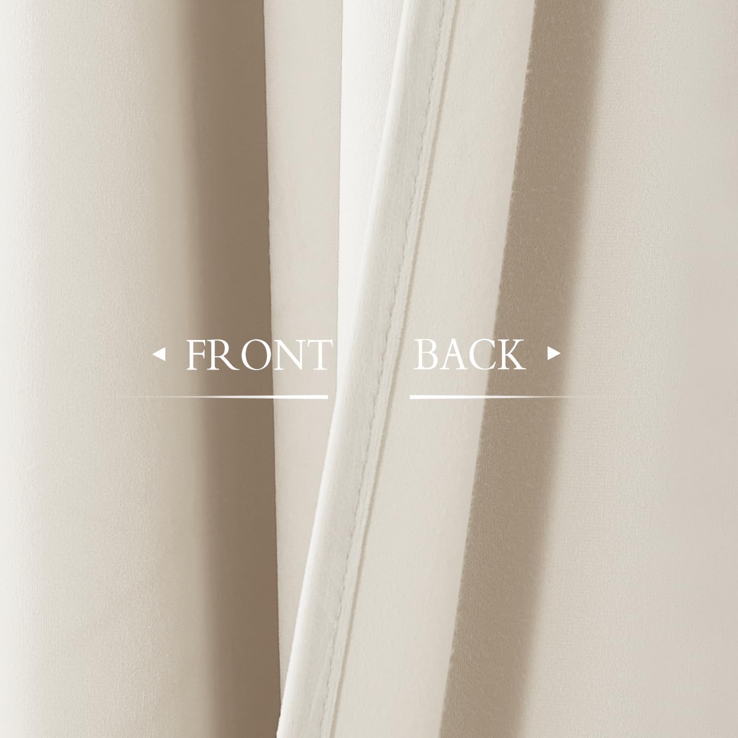 Beige Velvet Curtains, Elegant, Privacy Thermal, W52 X L84 Inches, 2 Panels