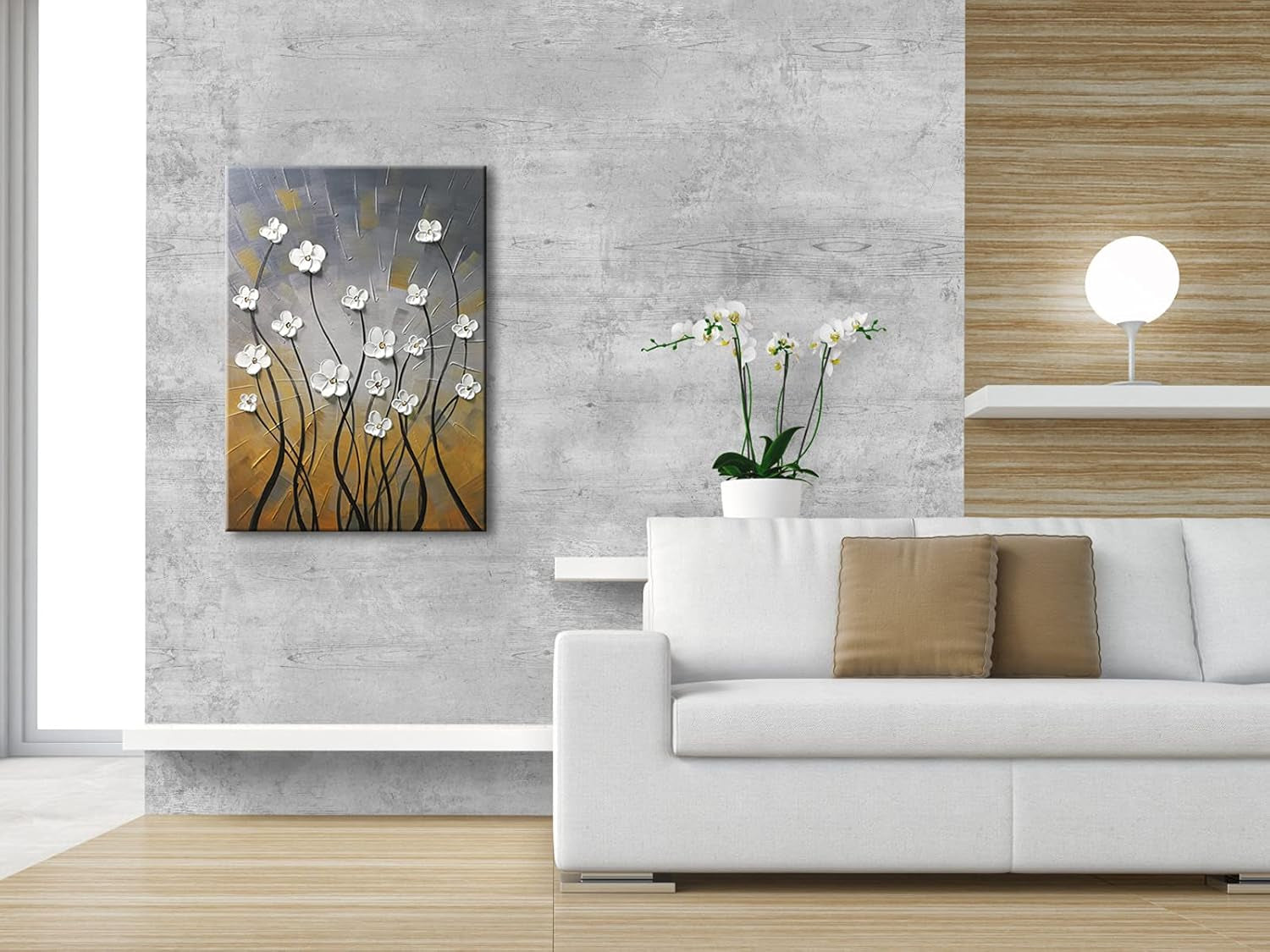 Hand Painted Floral Oil Paintings, Modern Stretched and Framed Grace Abstract Flowers, 20X28inch