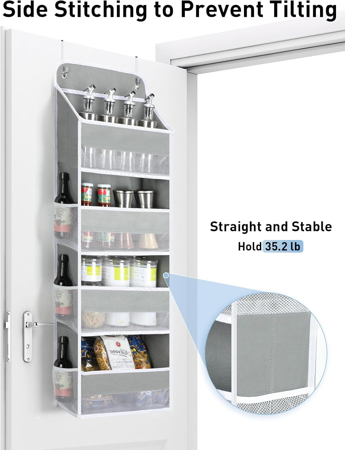 1 Pack over the Door Organizer, 35.2Lbs Load Toy Stuffed Animal Storage, Swing-Proof Hanging Bathroom Organizers and Storage for Nursery Newborn Baby Essential Stuff Dorm Room Essentials
