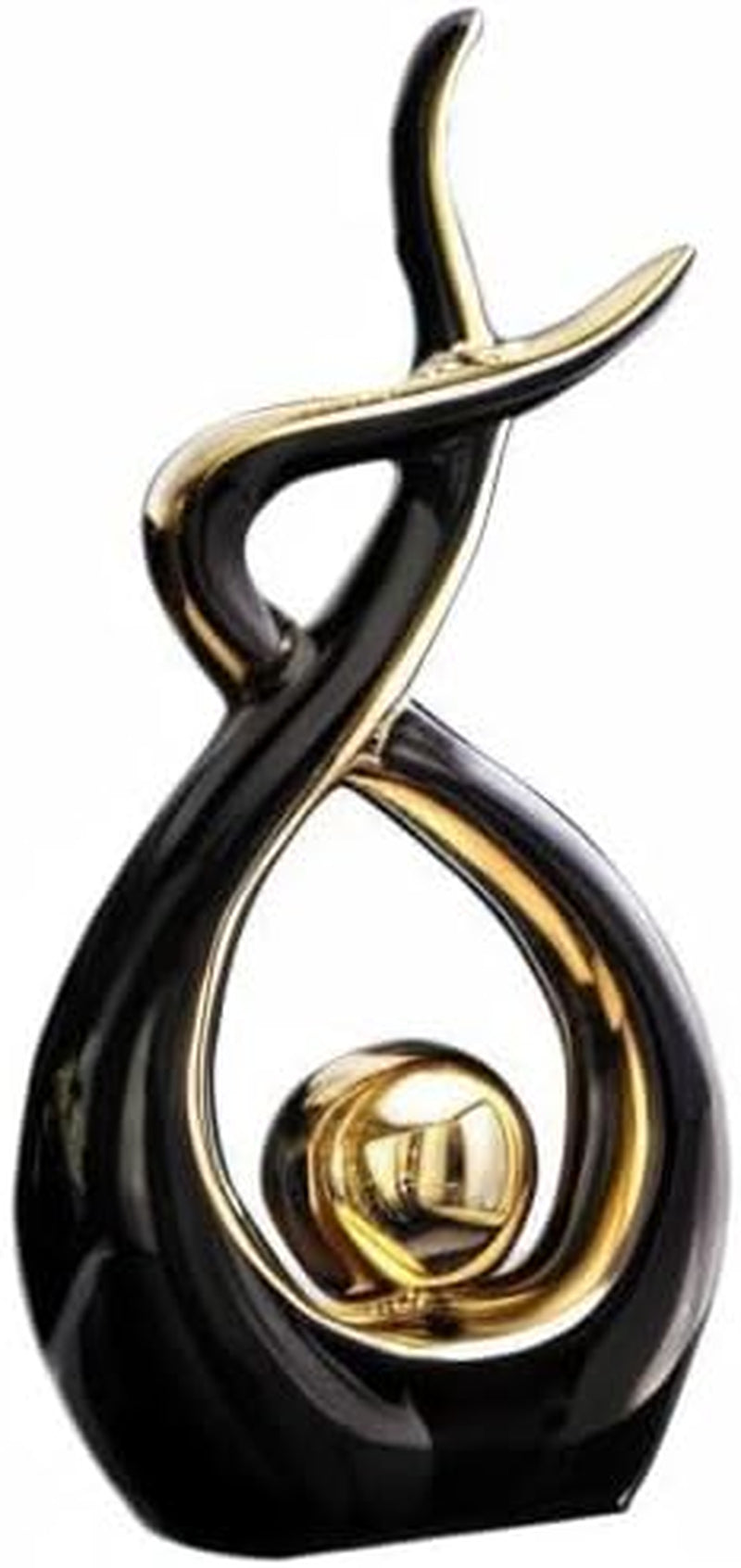 Home Decor Modern Abstract Art Ceramic Statue (Black and Gold)