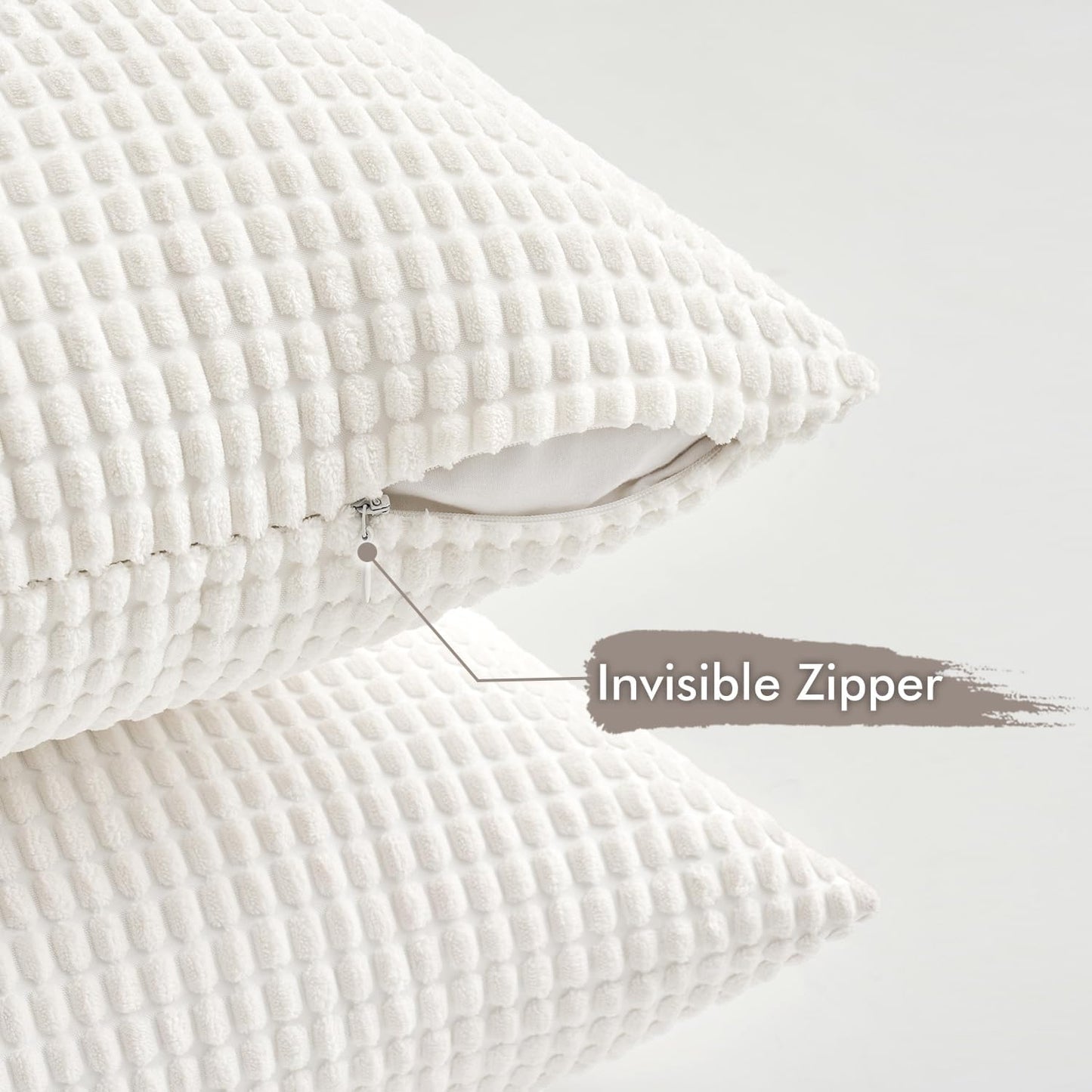 Neutral Harmony Decorative Pillow Covers 20X20 Inch Set of 4