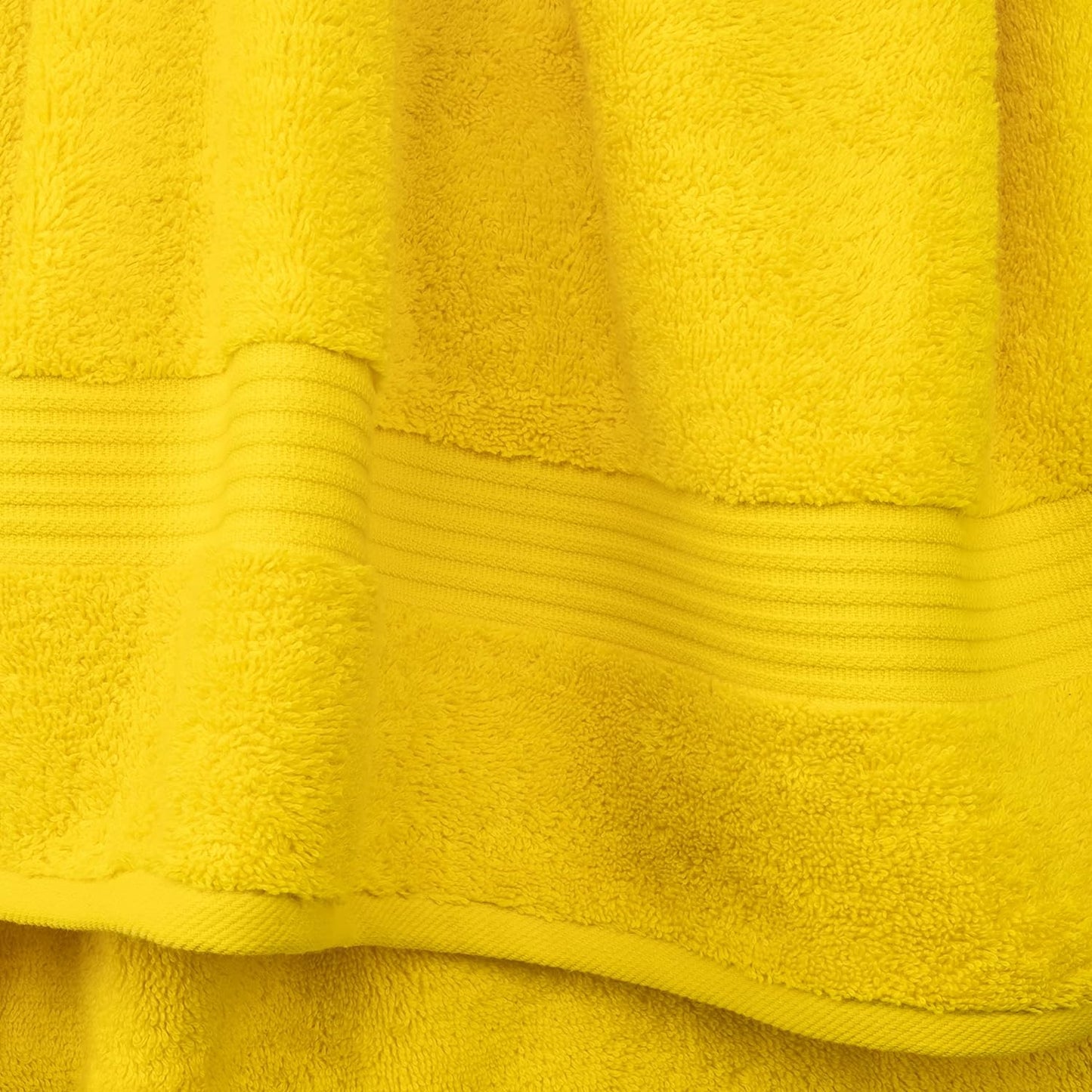 6 Piece Towel Set, 100% Cotton Soft Absorbent Turkish Towels, Yellow Towel Set