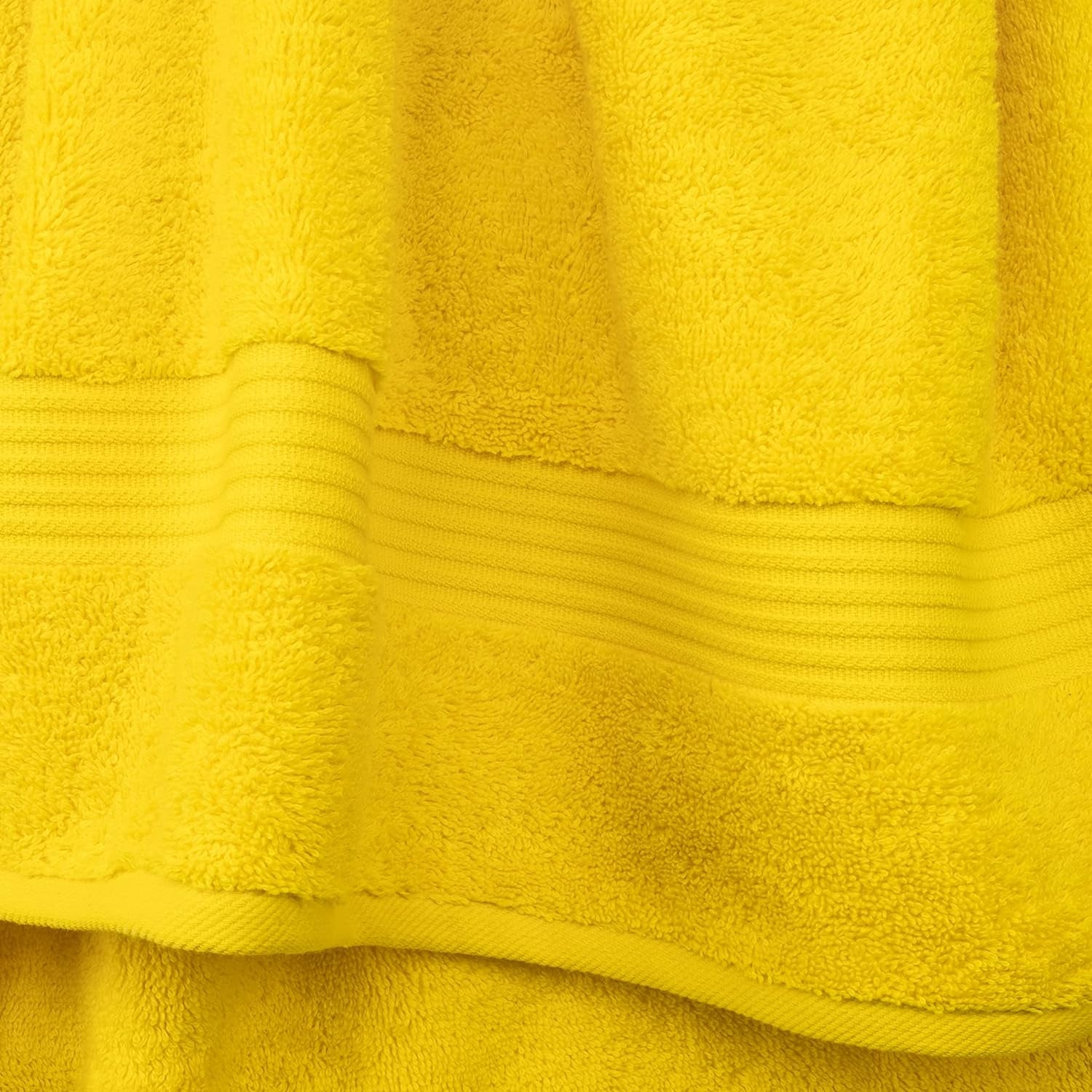 6 Piece Towel Set, 100% Cotton Soft Absorbent Turkish Towels, Yellow Towel Set