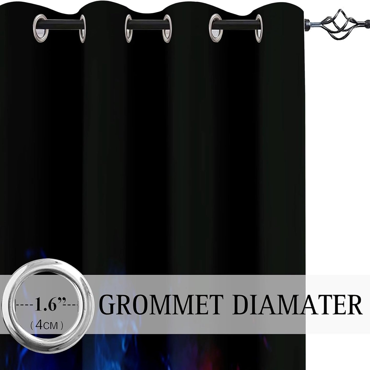 Blackout Window Gamer Curtain for Gamers, 82 in X 63 In