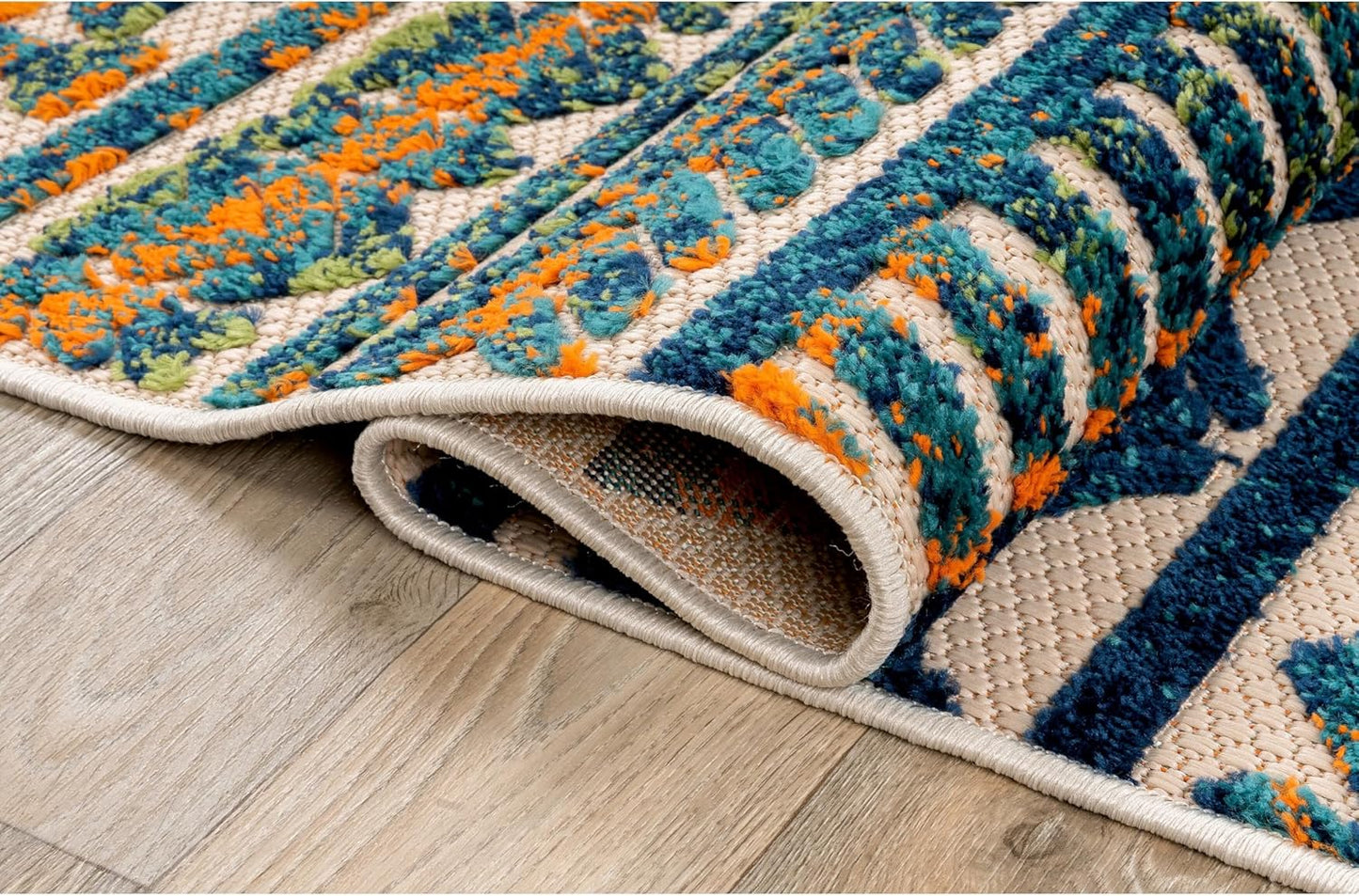 Modern Stripes Geometric Indoor/Outdoor Runner Rug 2' X 7' Multi