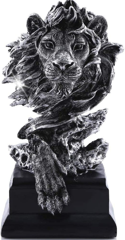 Sandstone Lion Figurines - the King of Beasts, Silver Color (HH17-D3)