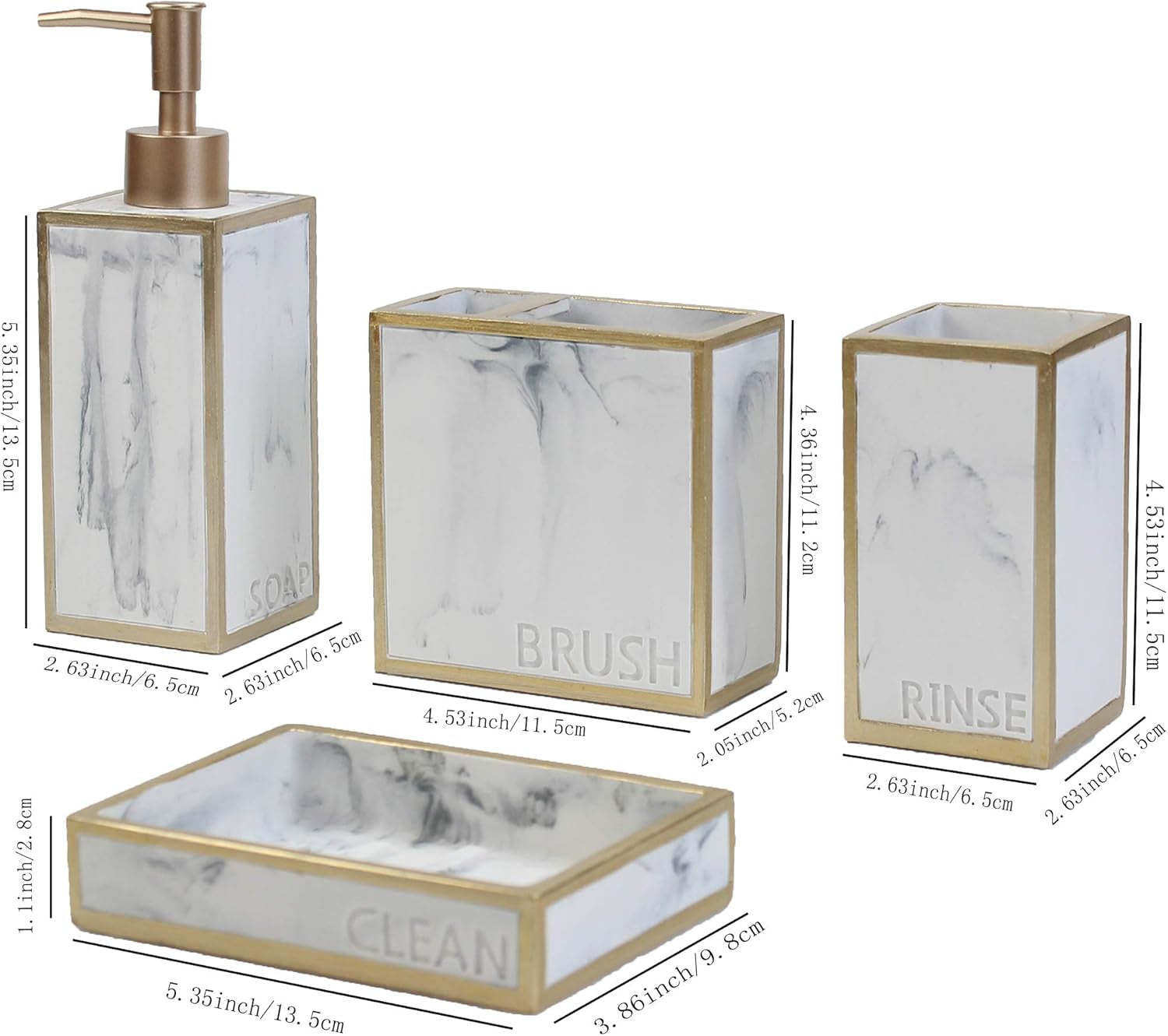 Bathroom Accessories Set, Farmhouse Bathroom Decor,4 Pcs Set