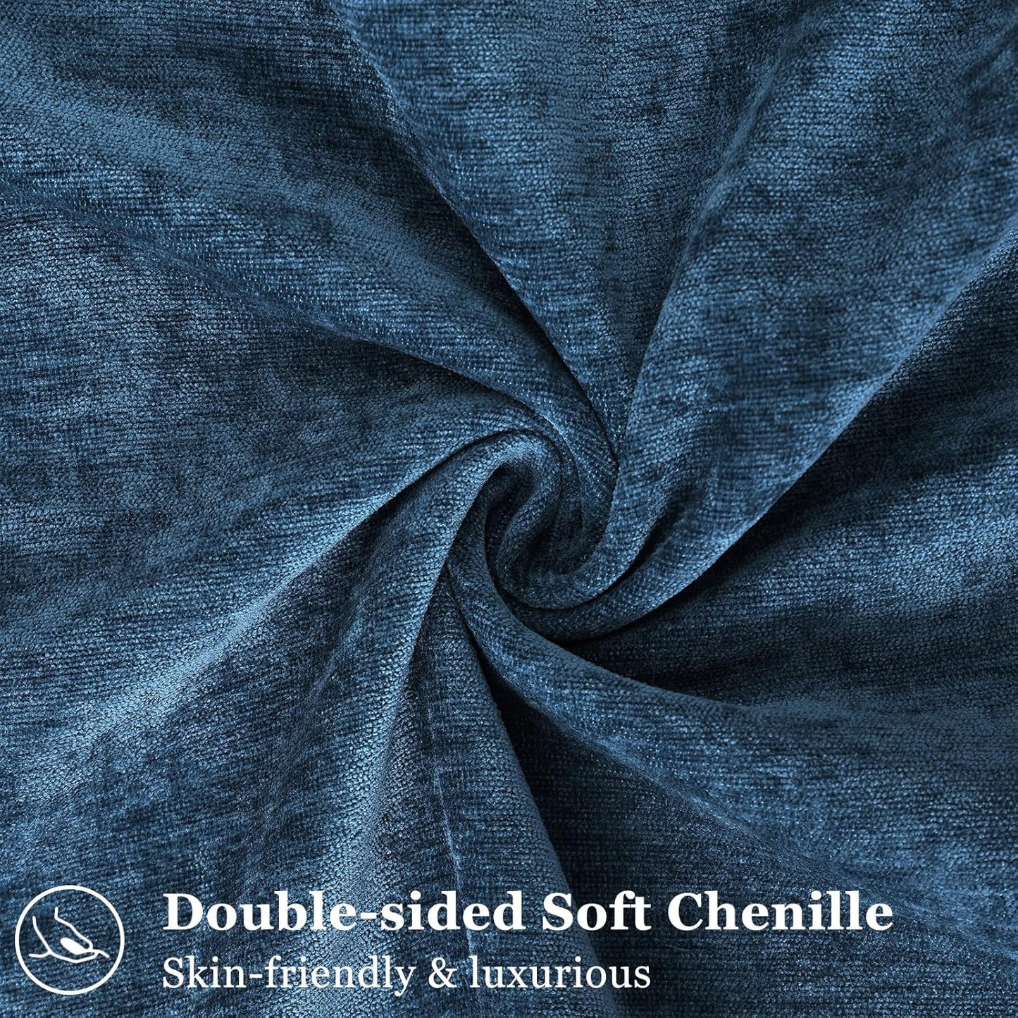 Couch Throw Pillow Covers 12X20 Set of 2, Decorative Soft Chenille Lumbar Pillow Covers, Poseidon