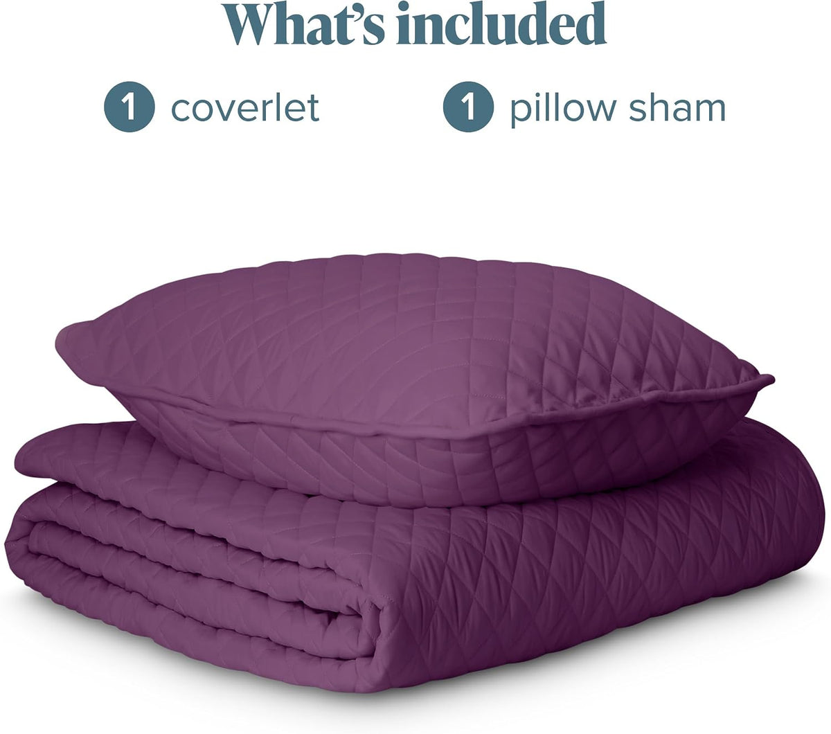 Coverlet Set - Twin/Twin Extra Long - Lightweight Bed Decor - Comforter Alternative - All-Season Quilted Bedspread (Twin/Twin XL, Plum)