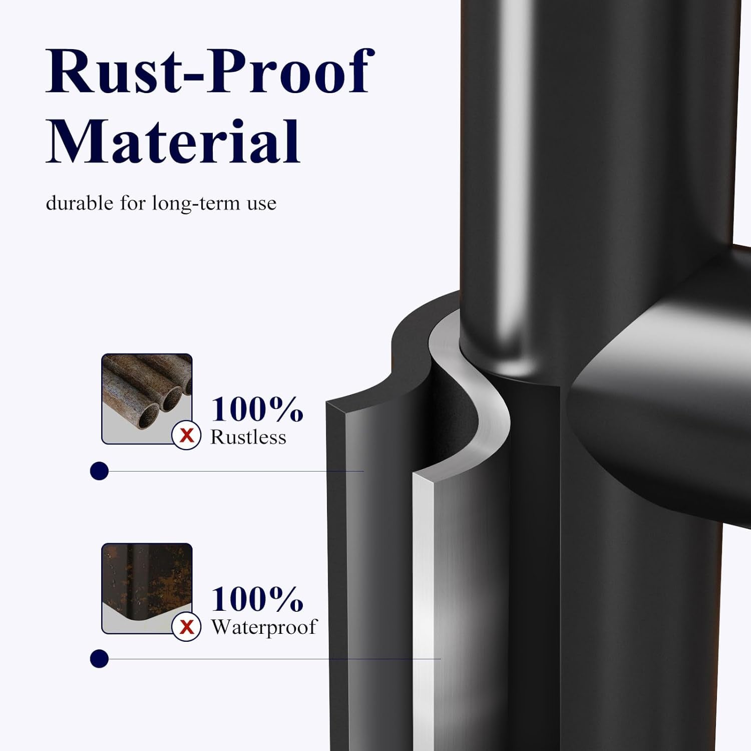 Toilet Paper Holder Free Standing – Rustproof Metal Toilet Paper Stand for 4 Rolls with Anti-Slip Base and Shelf Medium, Black