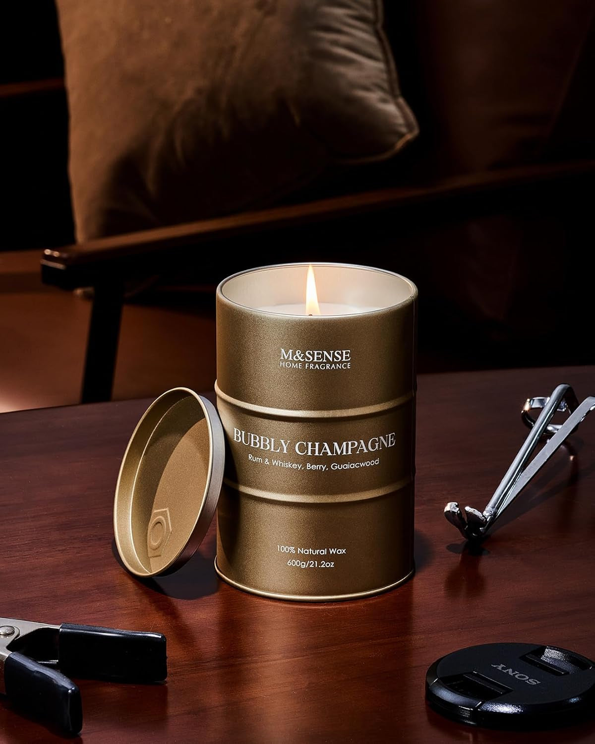 Bubbly Champagne Large Candles, 21.2 Oz