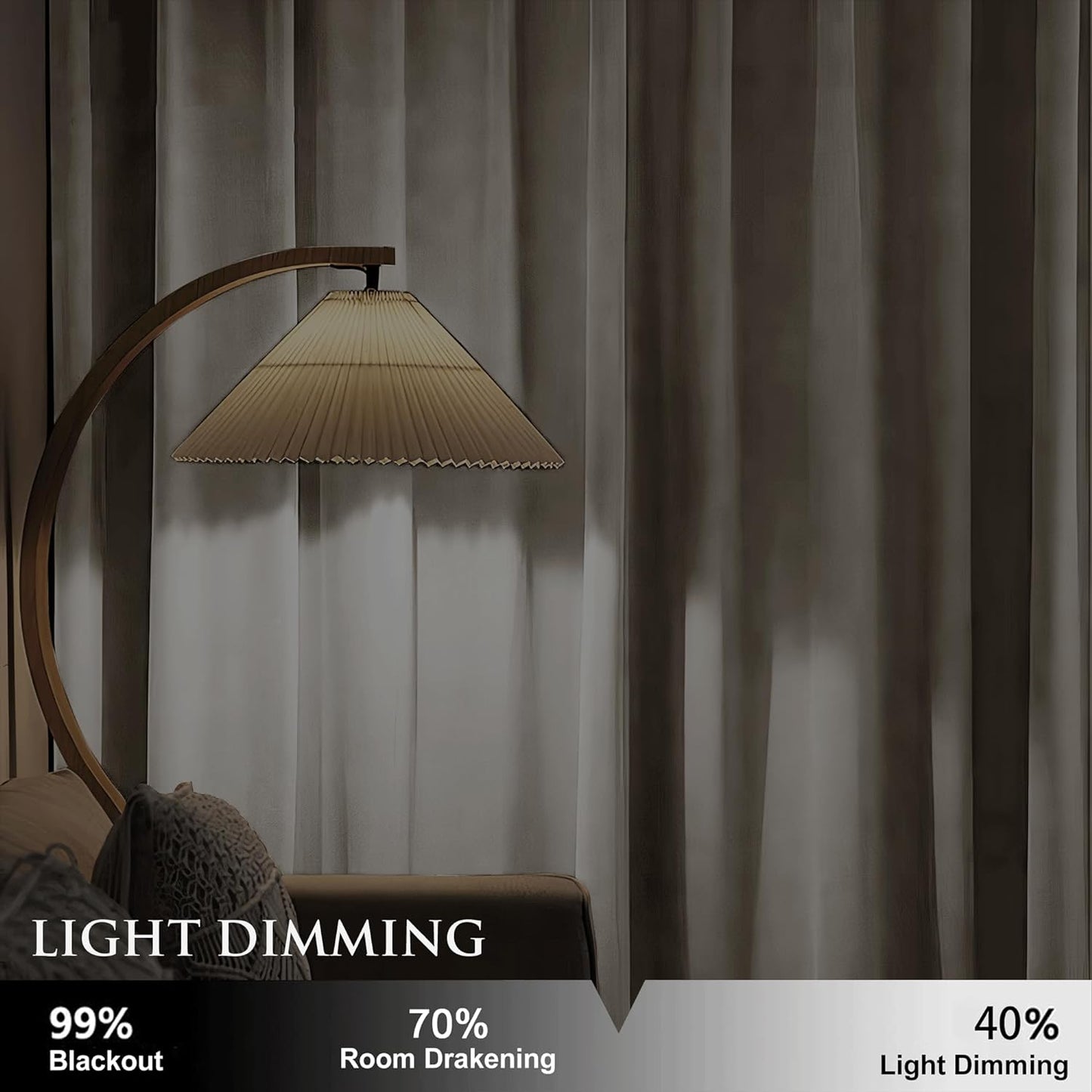 Beige Velvet Curtains, Elegant, Privacy Thermal, W52 X L84 Inches, 2 Panels