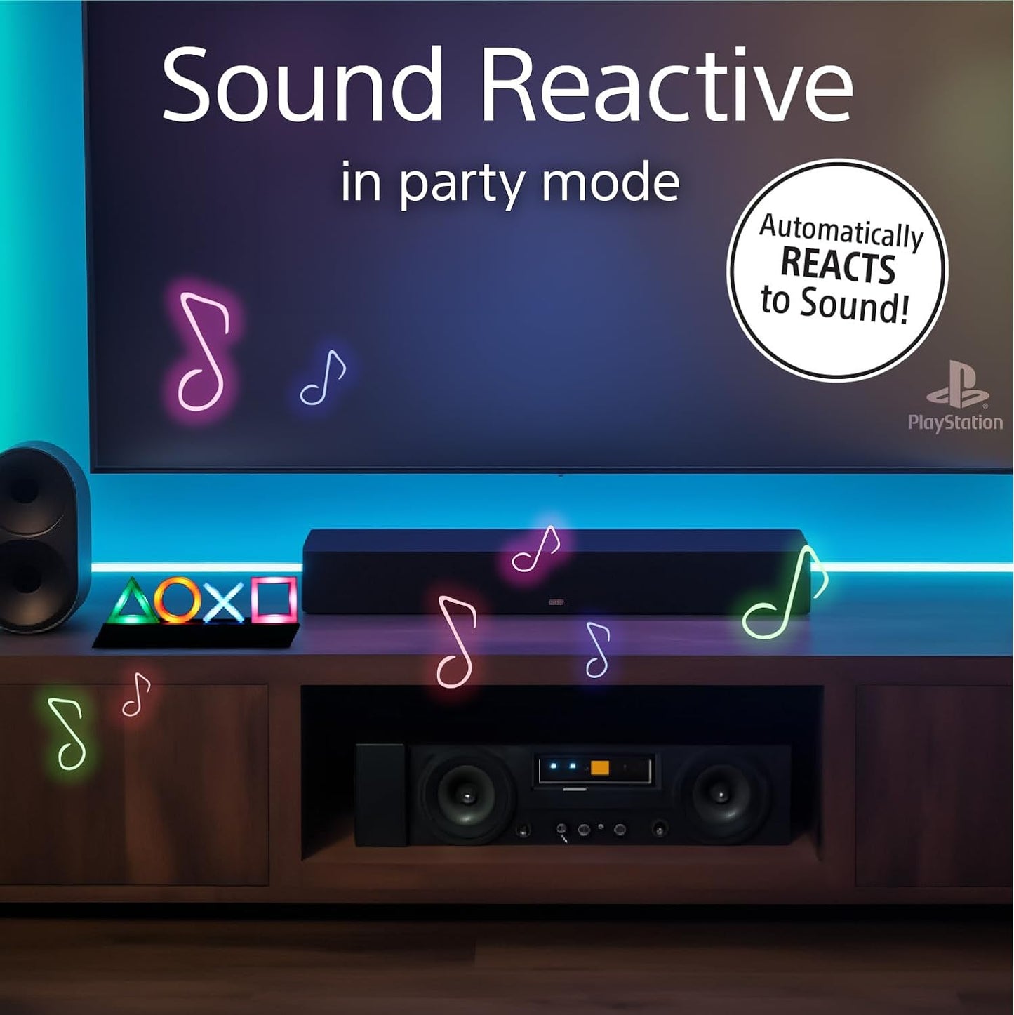 Playstation Controller Icons Light with 3 Light Modes - Sound Reactive, Dynamic Phasing, and Standard Mode
