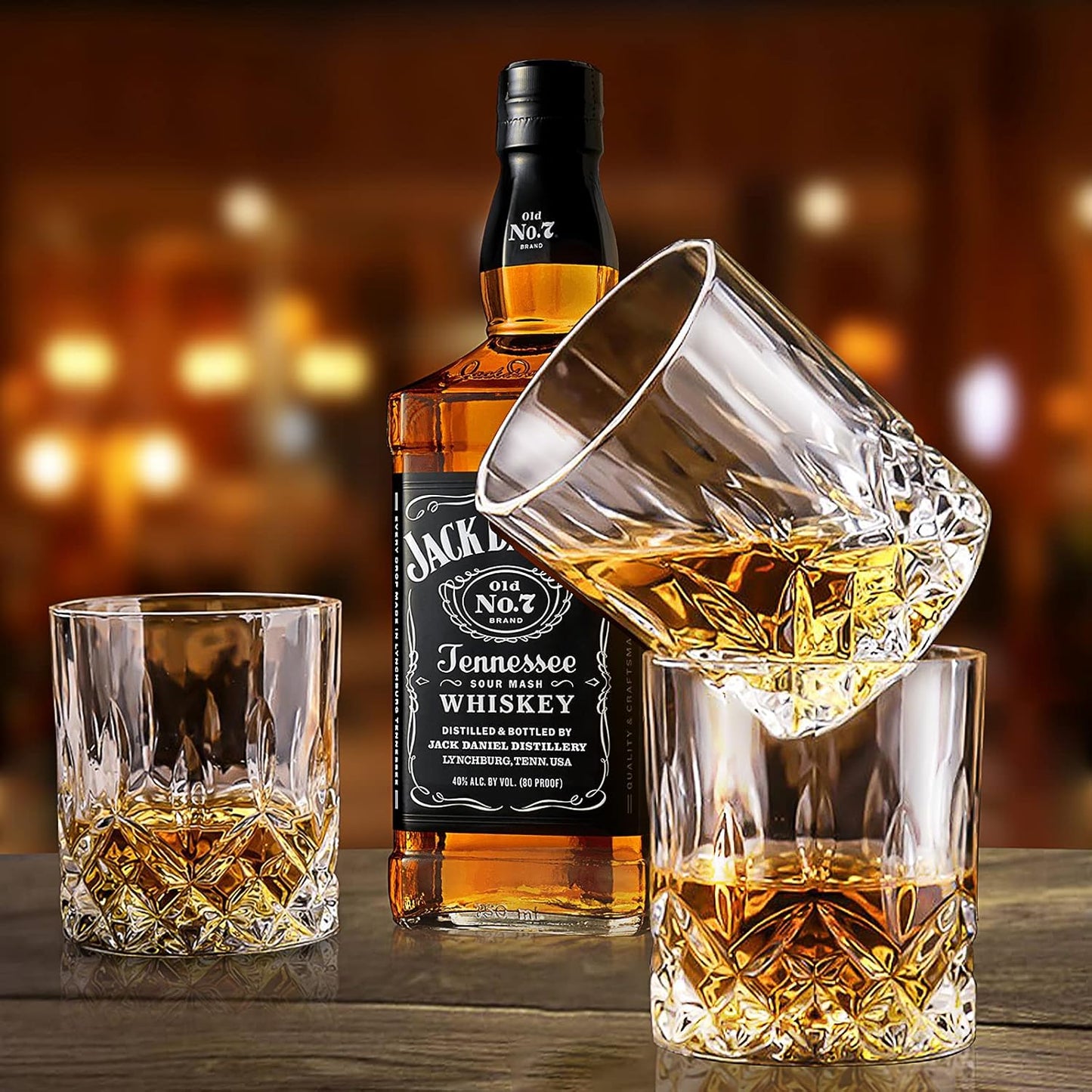 Whiskey Glasses Set of 4, Rocks Glasses, 10 Oz Old Fashioned Tumblers