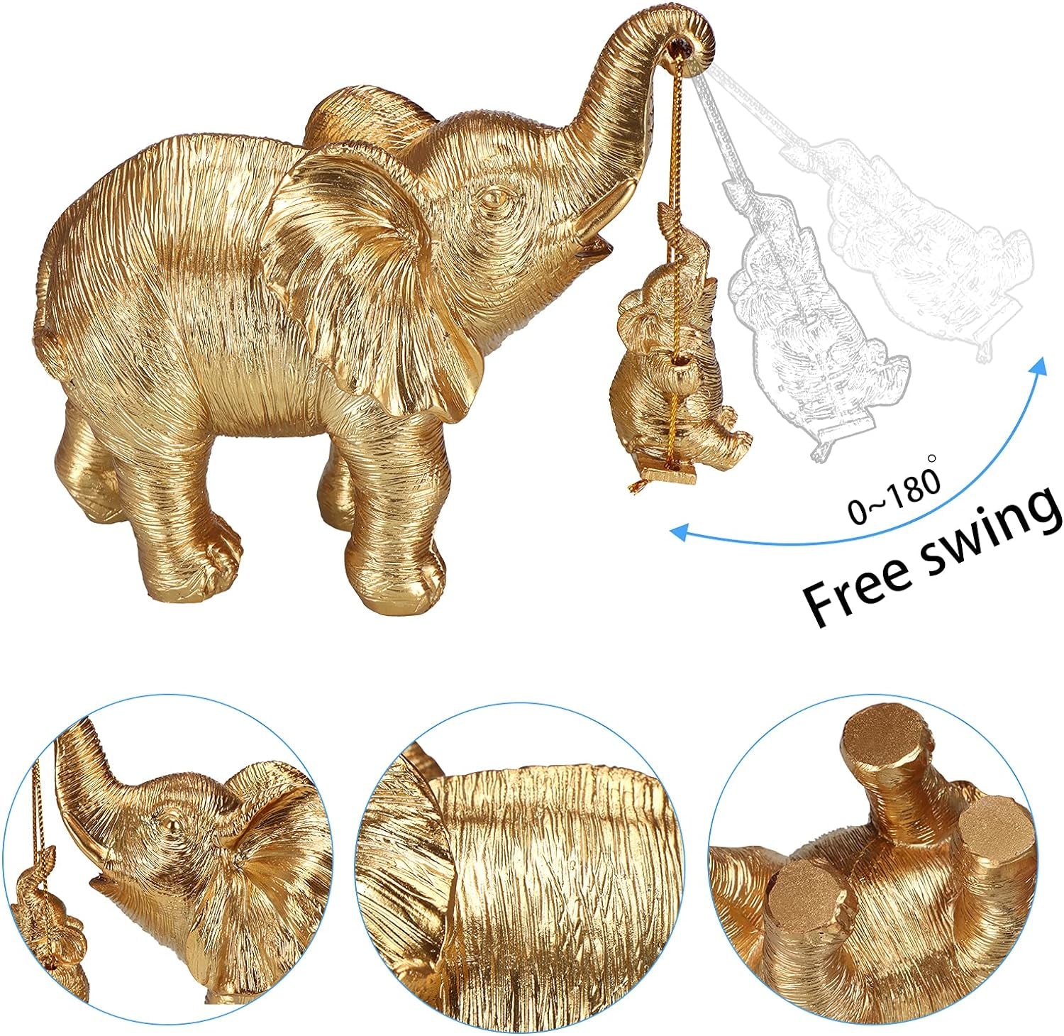 Gold Elephant Statue Home Decor