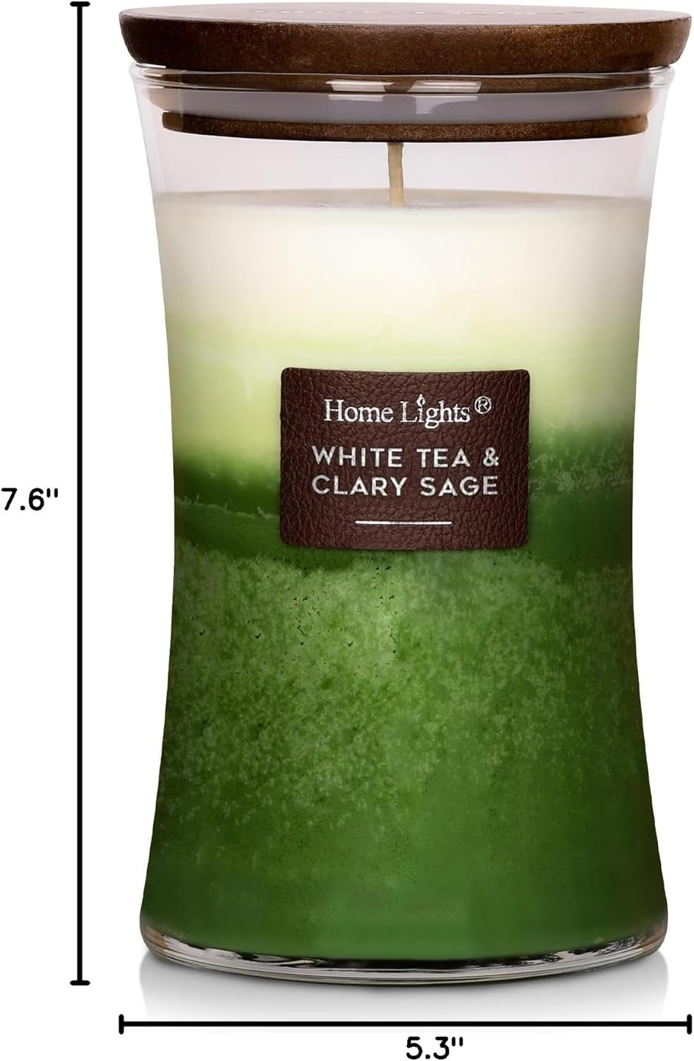 Homelights 3-Layer Candles for Home Scented, 21.52 OZ, Large Jar, White Tea & Clary Sage