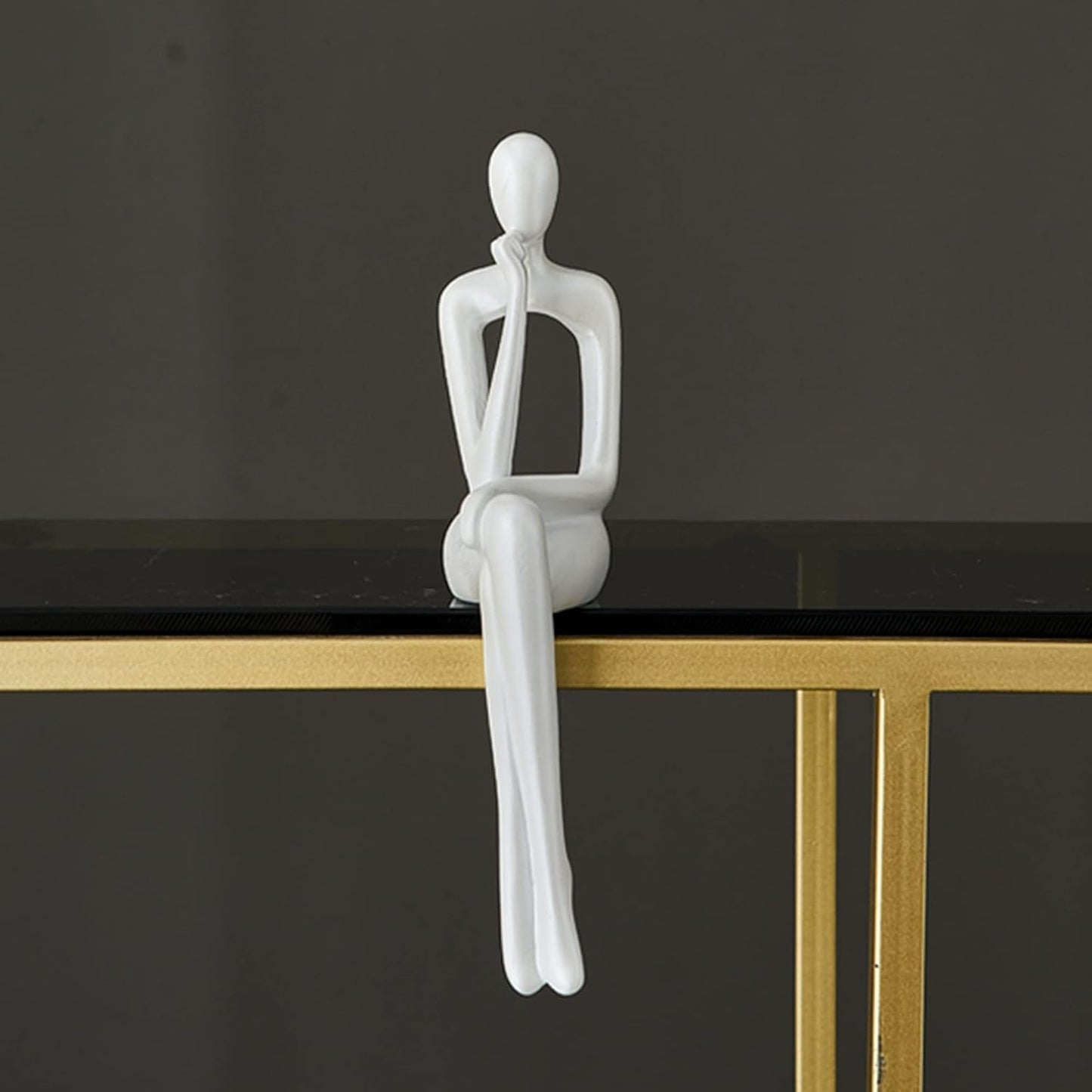 White Decor Statue Abstract Resin Sculpture Ornament Art Figurine Modern Home Décor Accents Office Decor Bookshelf Decor TV Stand Table Decorations for Living Room