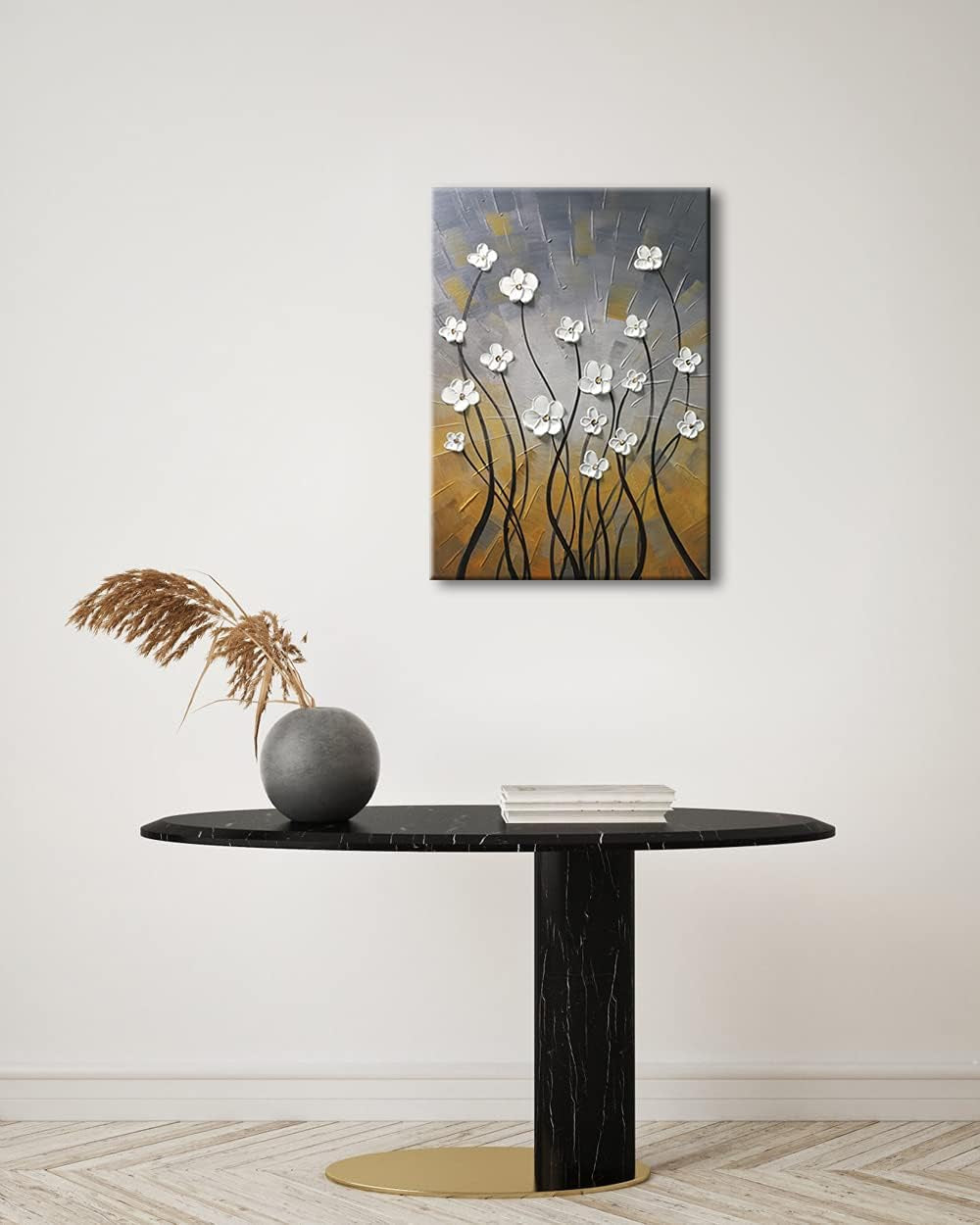 Hand Painted Floral Oil Paintings, Modern Stretched and Framed Grace Abstract Flowers, 20X28inch
