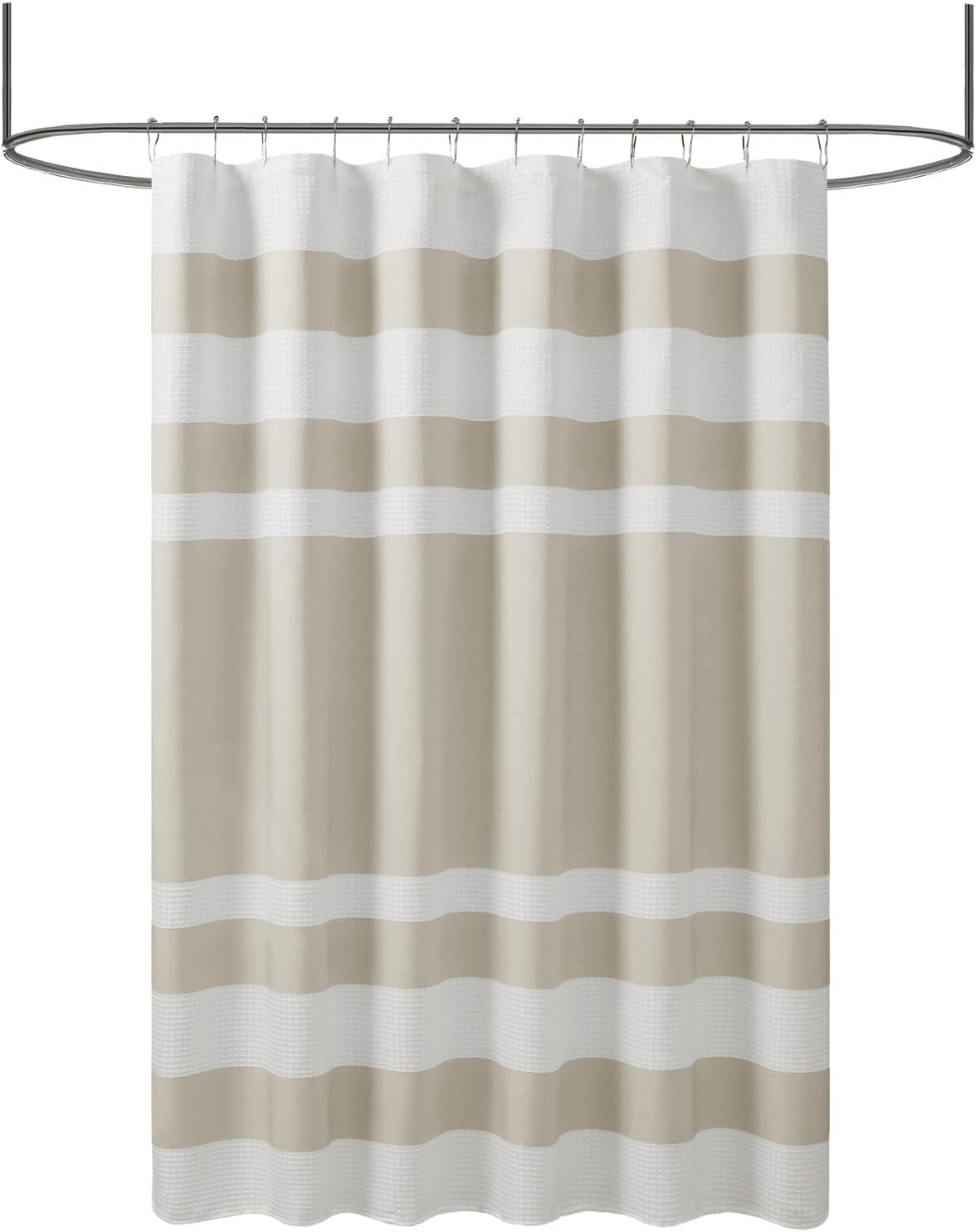 Shower Curtain, Waffle Weave, Standard 72"X72" Taupe