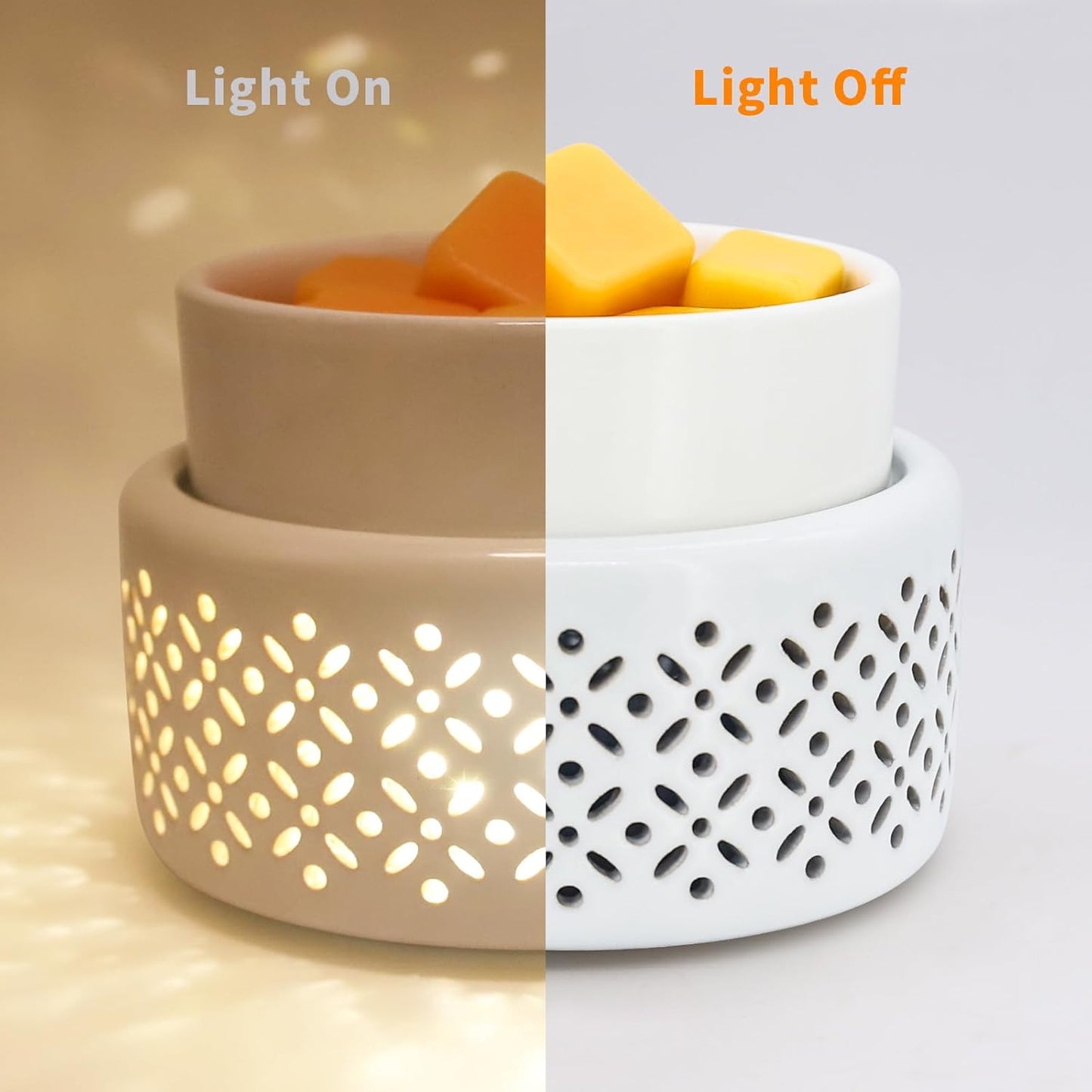 Ceramic Wax Melt Warmer - LED Night Light Candle Wax Warmer for Scented Wax, Electric Fragrance Wax Melter for Home