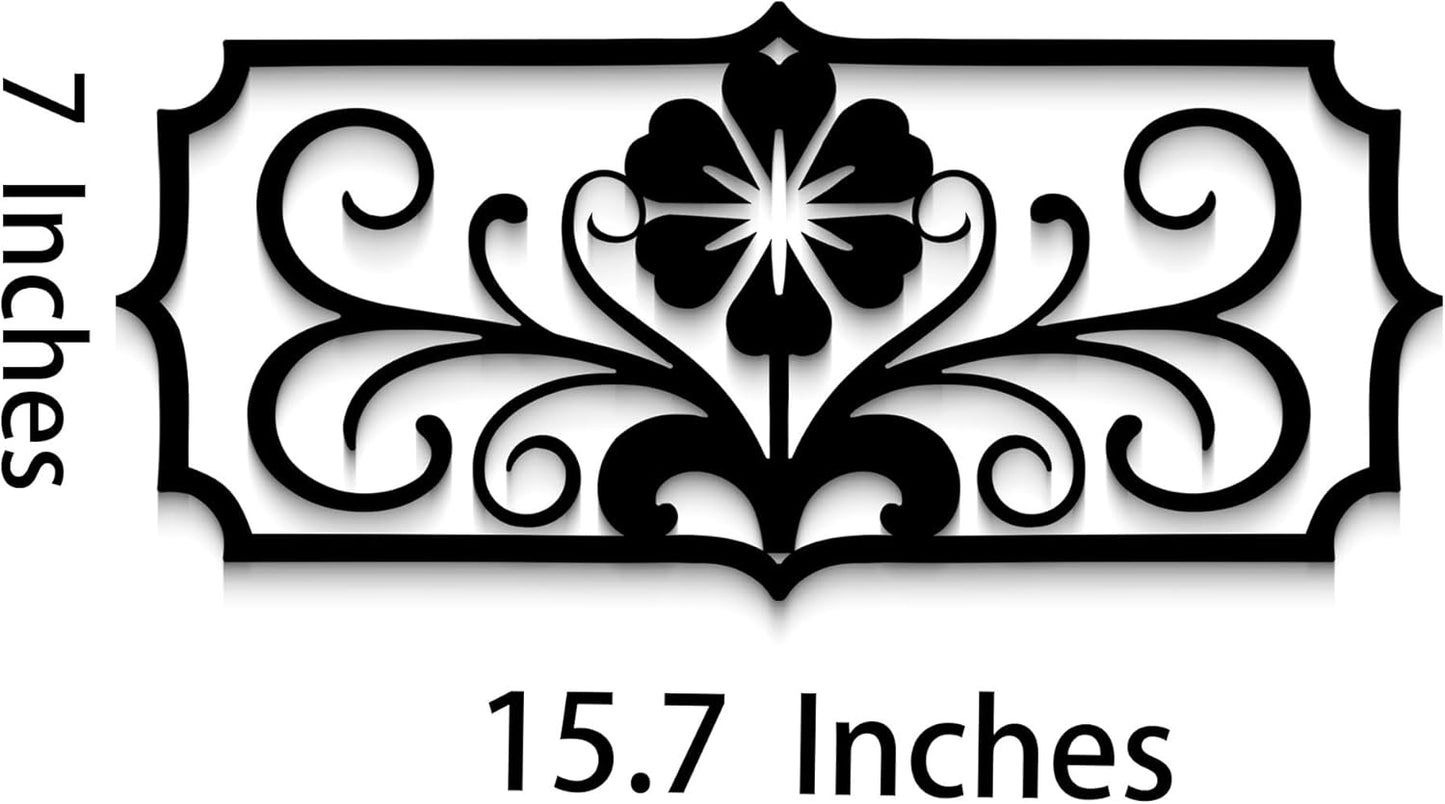 Black Metal Wall Art for Living Room - Abstract Flower Modern Wall Sculpture
