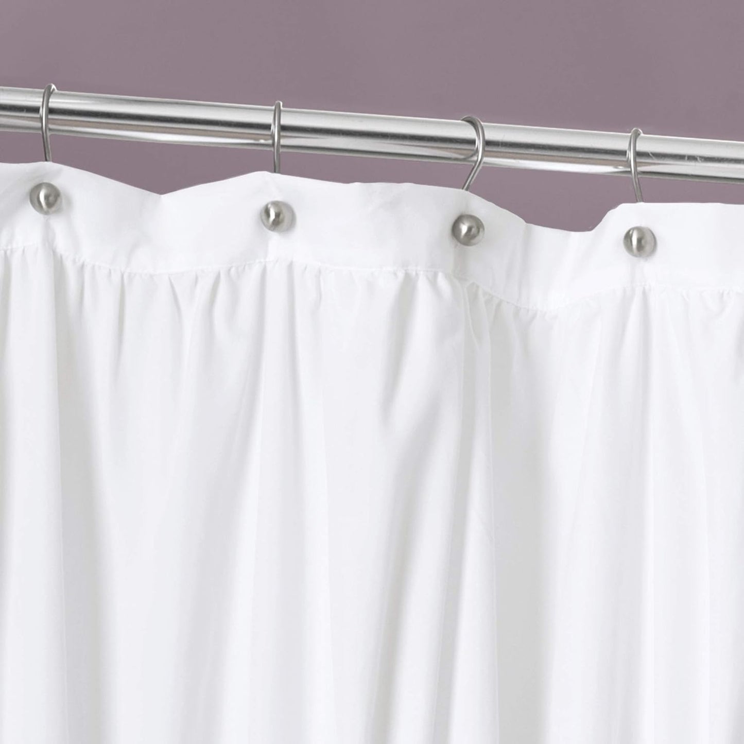Serena Ruffle Shower Curtain, 72" W X 72" L, White - Beautiful Ruched Flower Design