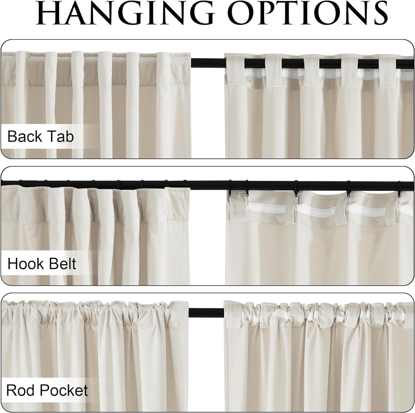 Beige Velvet Curtains, Elegant, Privacy Thermal, W52 X L84 Inches, 2 Panels