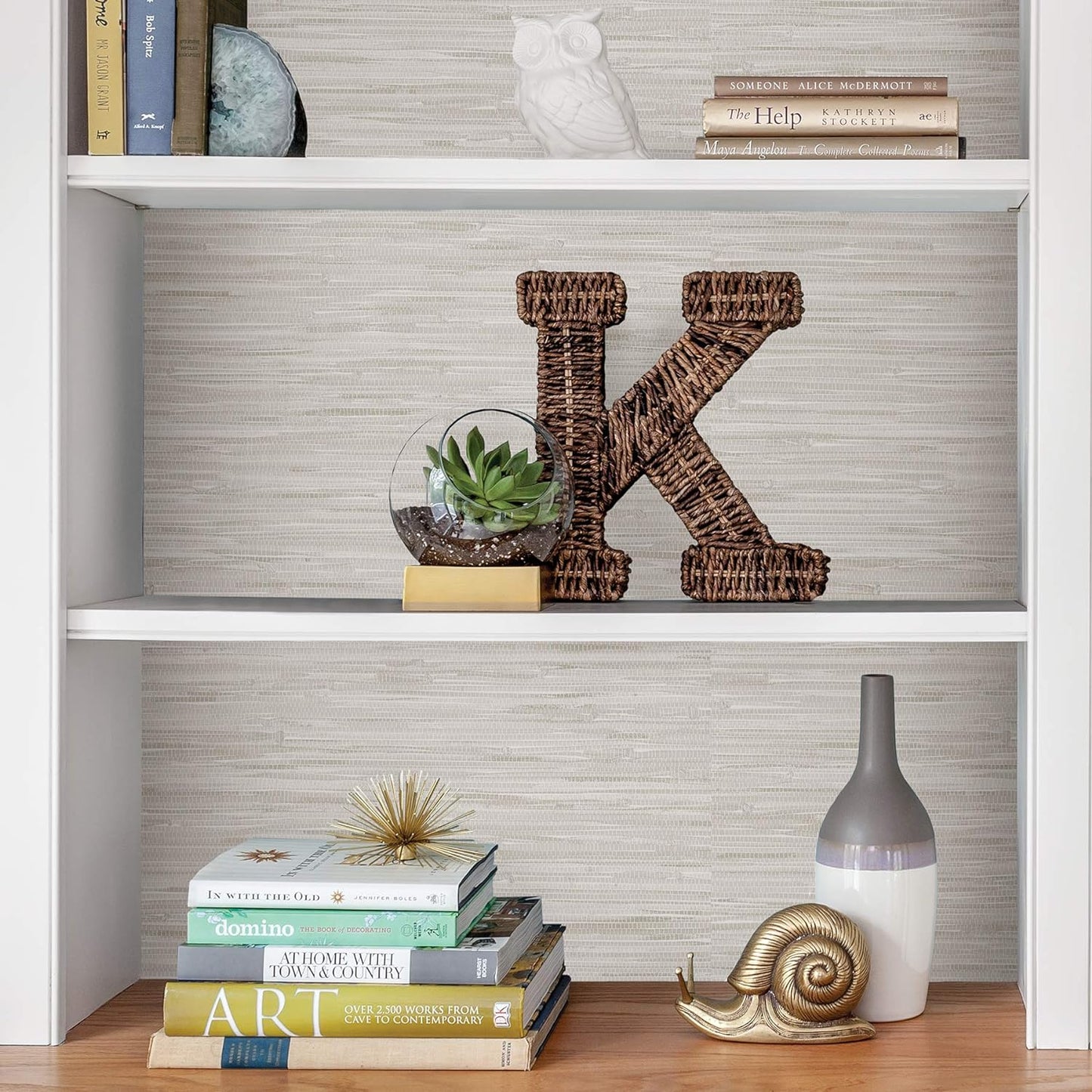 Cream Grass weave Peel & Stick Wallpaper, Neutral