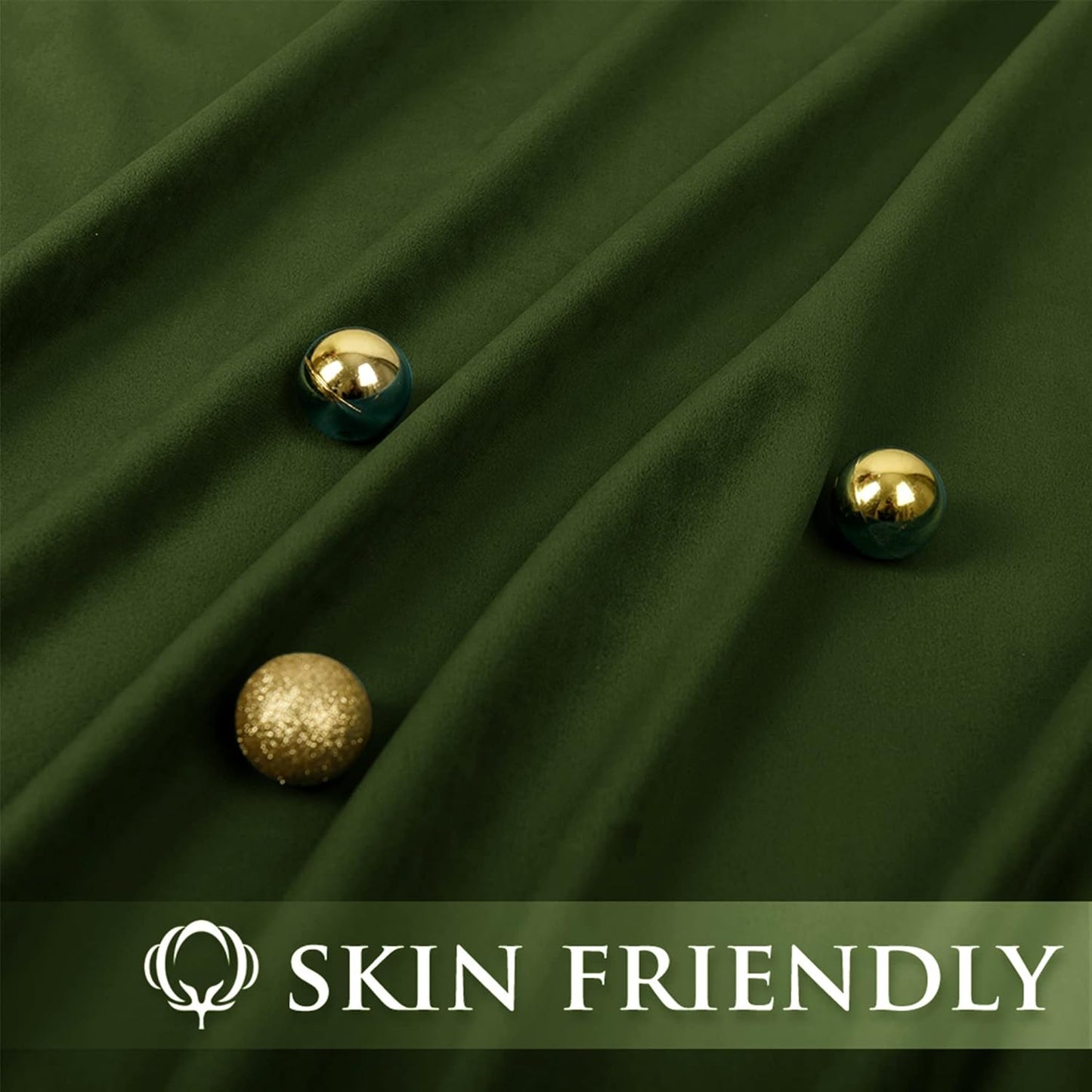 Velvet Curtains 84 Inches Blackout Curtains, Moss Green, W52 X L84 Inches, 2 Panels