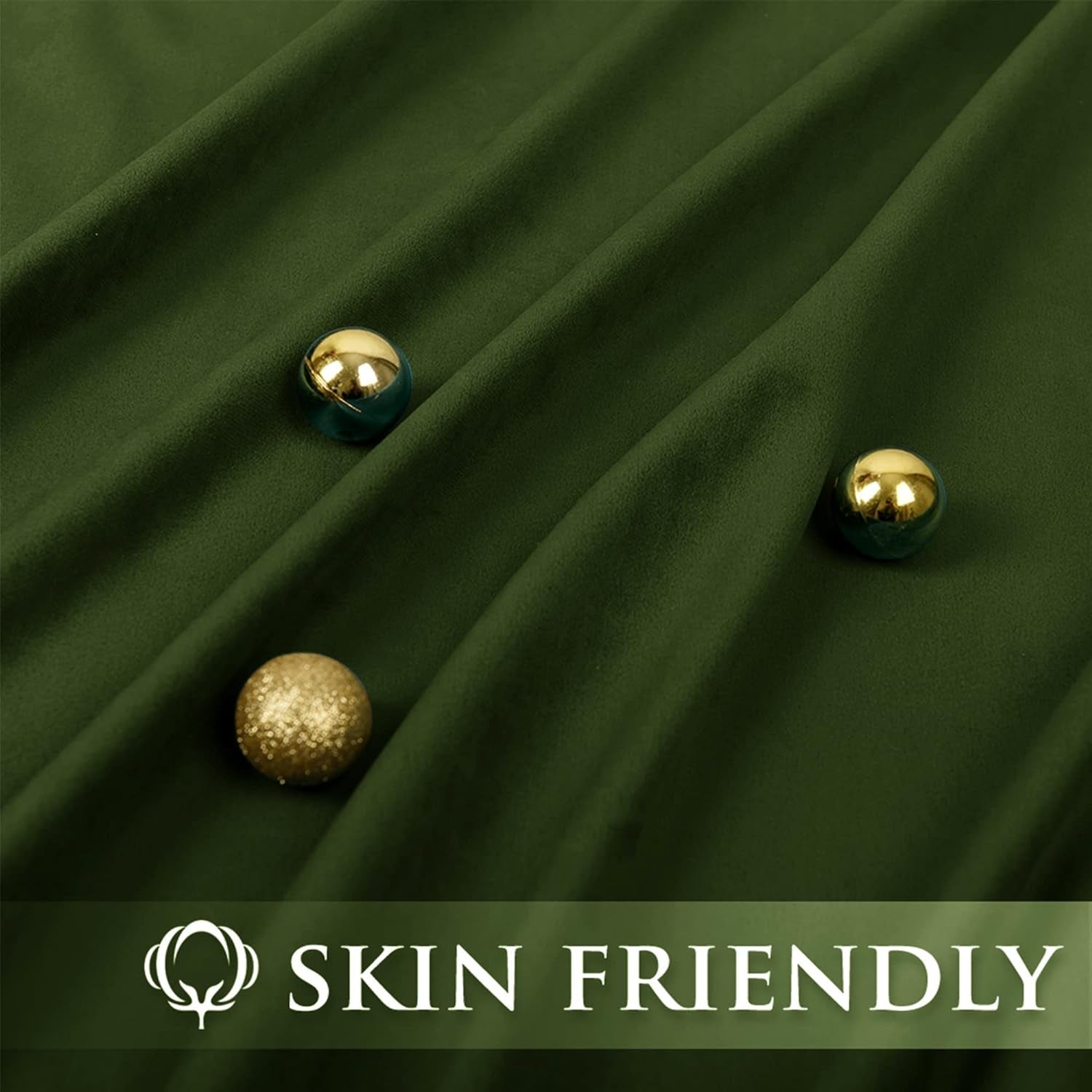 Velvet Curtains 84 Inches Blackout Curtains, Moss Green, W52 X L84 Inches, 2 Panels