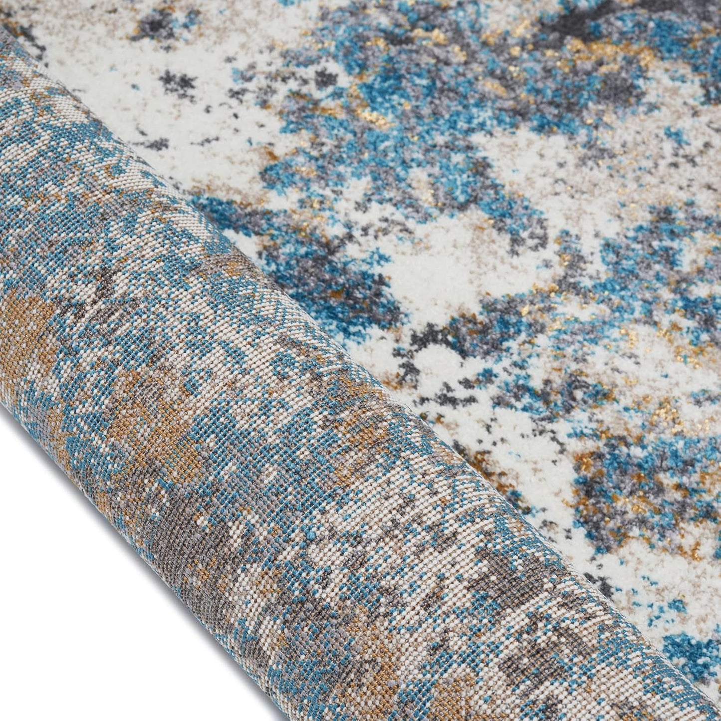 Persian Area Rug - Modern Design, Medium Pile, Turquoise / Size 5 X 7