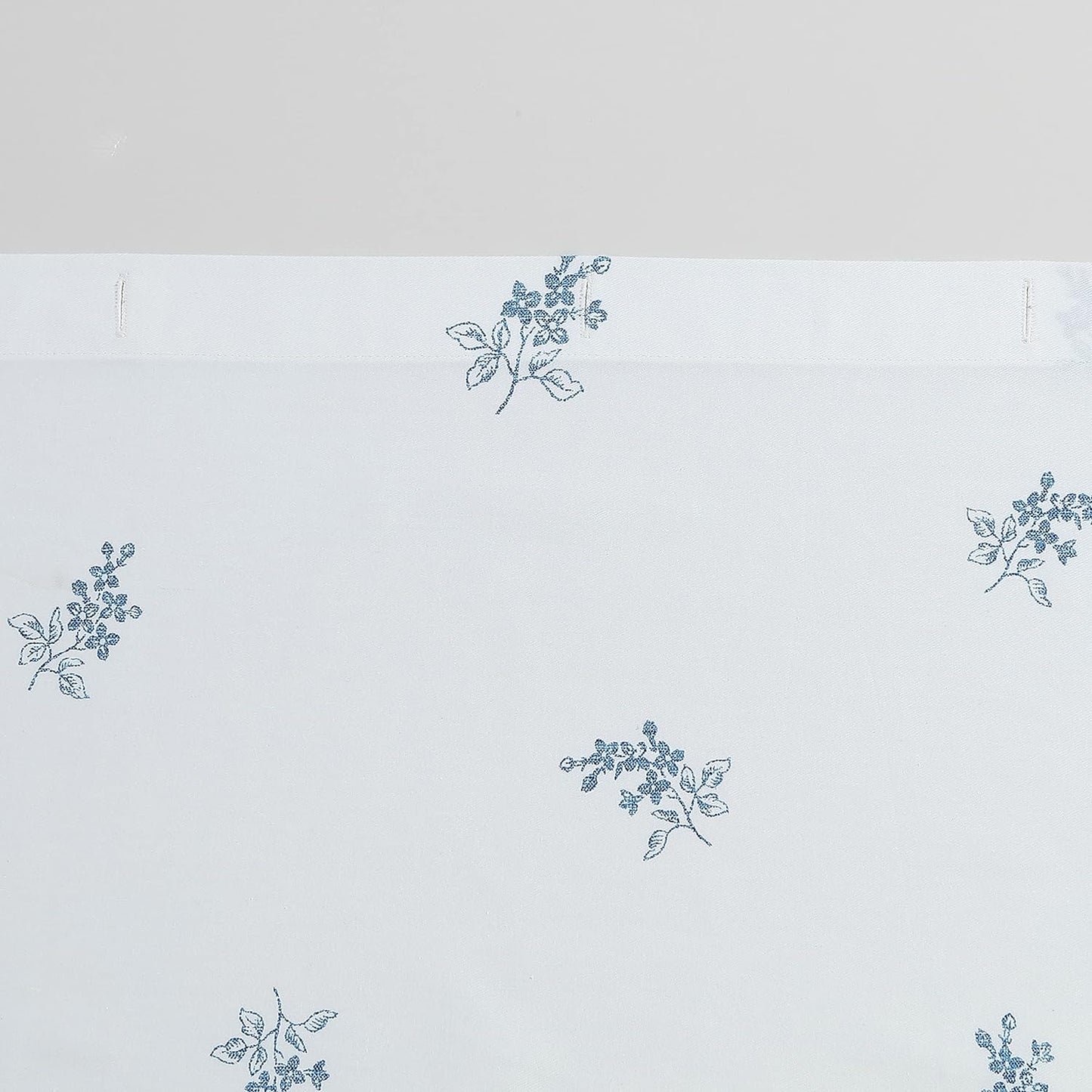 Shower Curtain, Stylish Bathroom Decor with Buttonhold Top, Elegant Blue Flowers