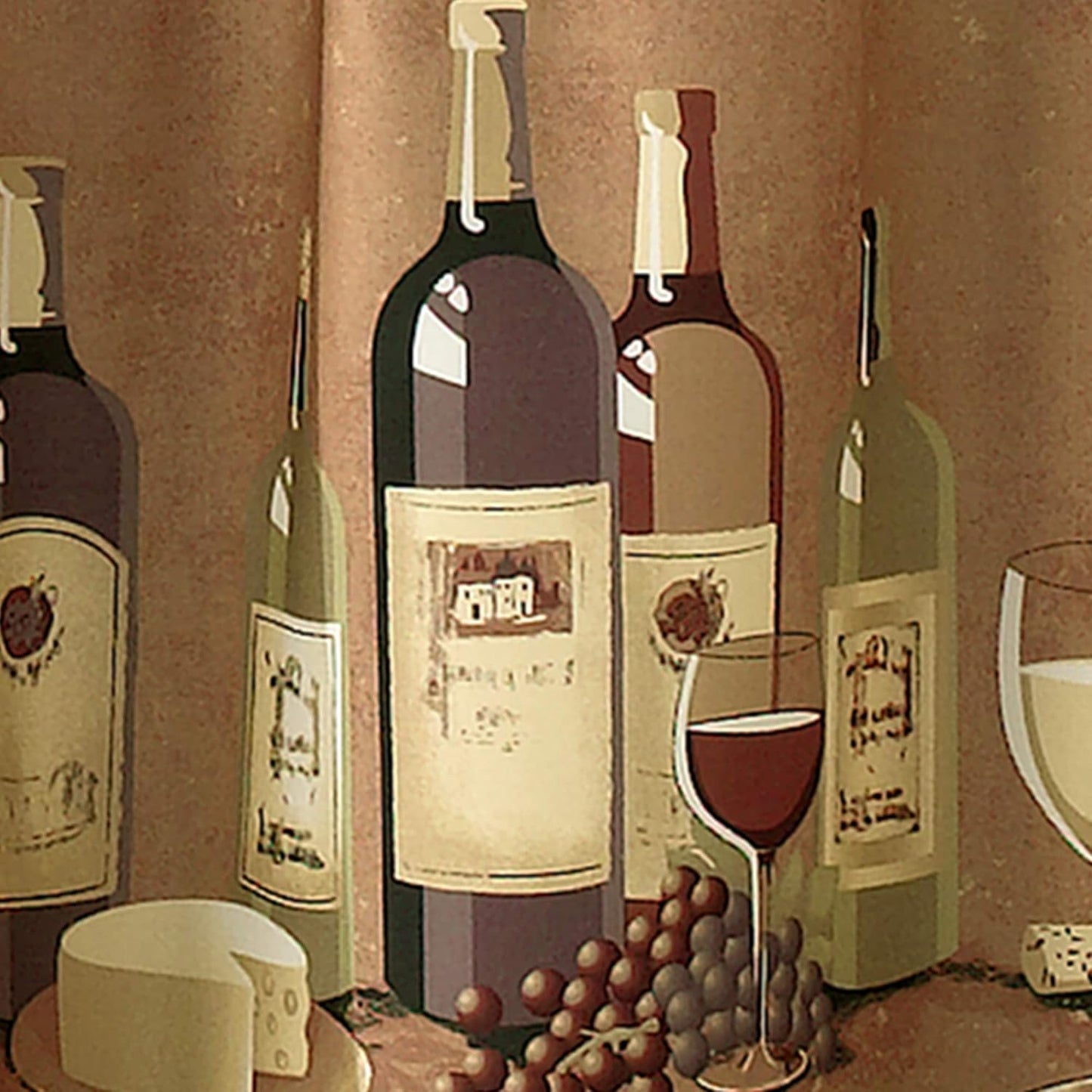 Industries Wines Kitchen Curtain Set 36-Inch Length