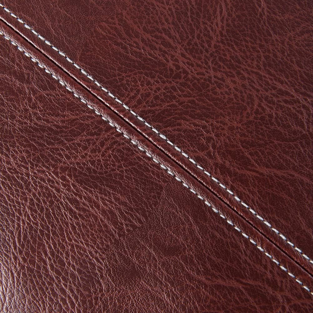 2 Packs Burgundy Lumbar Faux Leather Decorative Throw Pillow Covers 12X20 Inch