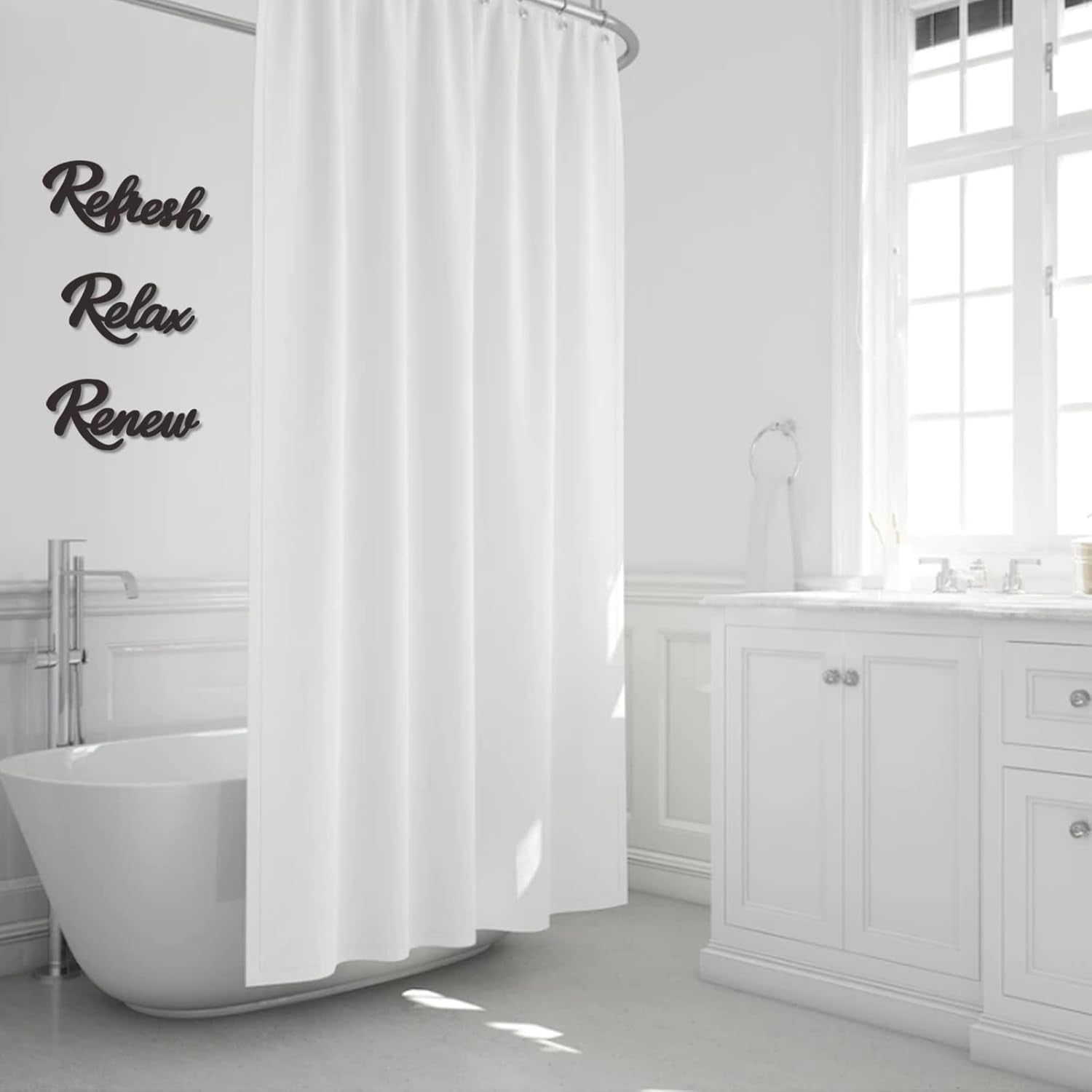3 Pieces Bathroom Decor Wooden Bathroom Sign Relax Renew Refresh Sign (Black)