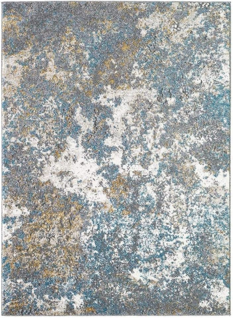 Persian Area Rug - Modern Design, Medium Pile, Turquoise / Size 5 X 7