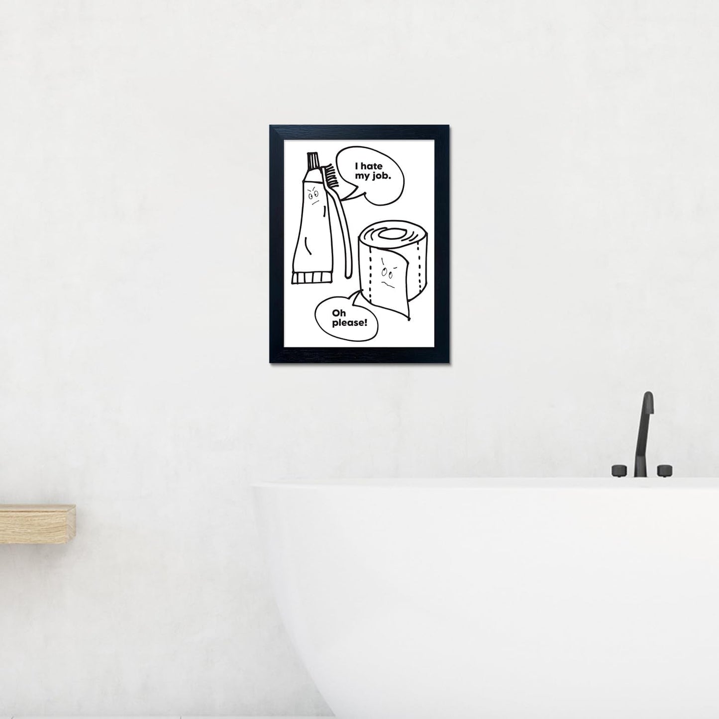 Black and White Bathroom Wall Decor Funny Bathroom Quote Wall Art Framed