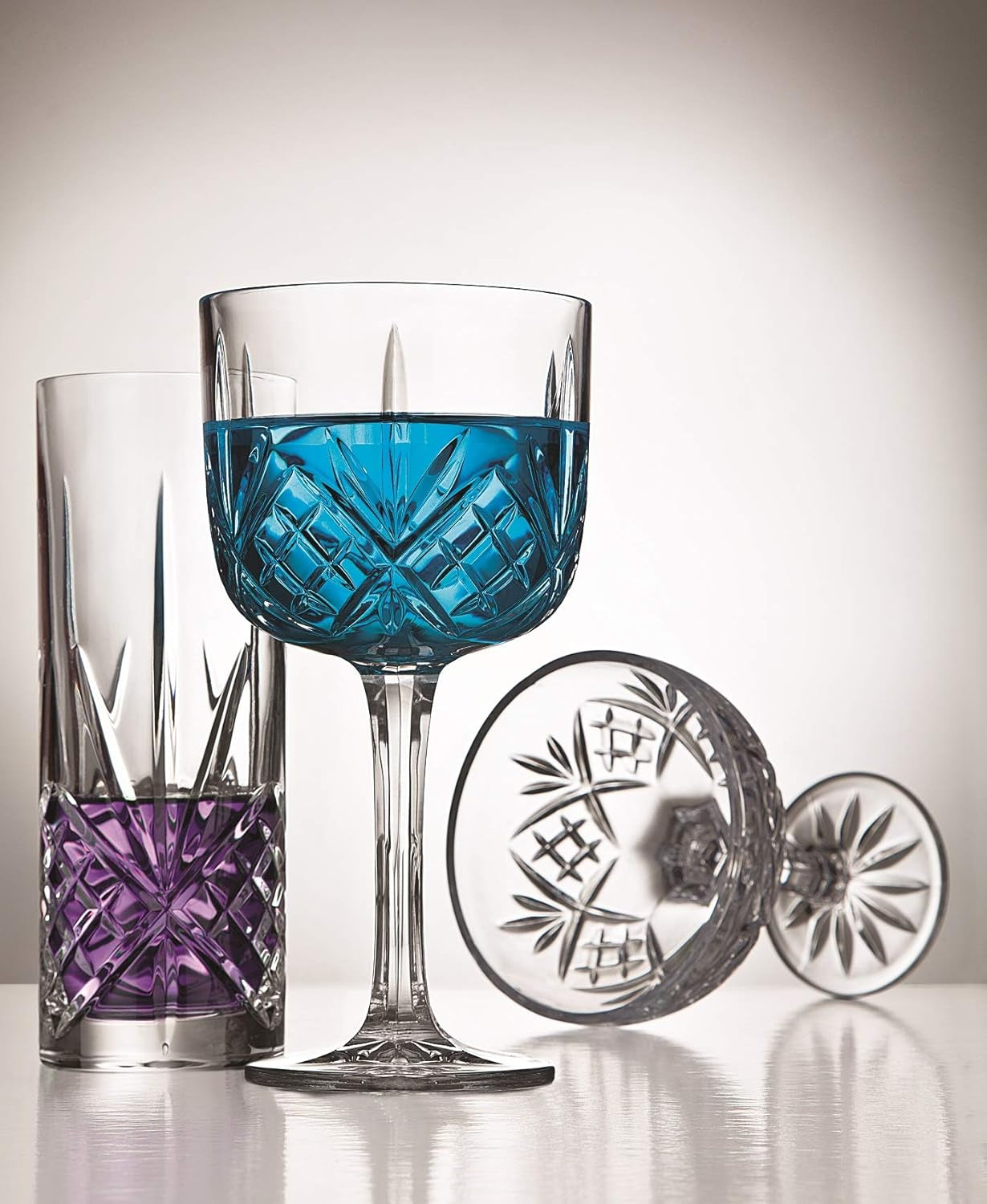 Tall Beverage Glasses Collins All Purpose Drinking Glasses- Dublin Collection, SET of 4