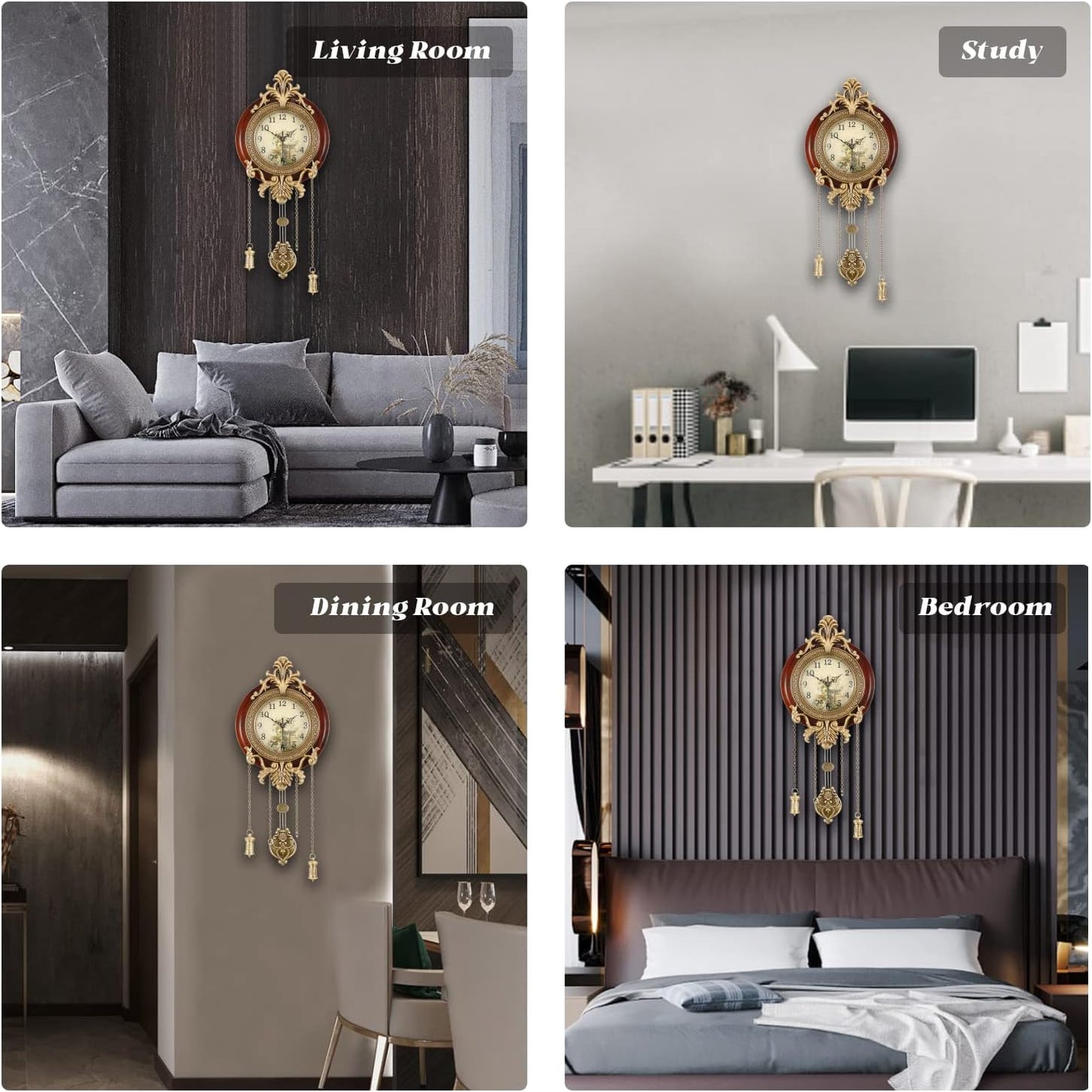 Dia 9-Inch Retro Style Vintage Wood Indoor Wall Clock (Requires 2 AA Batteries)