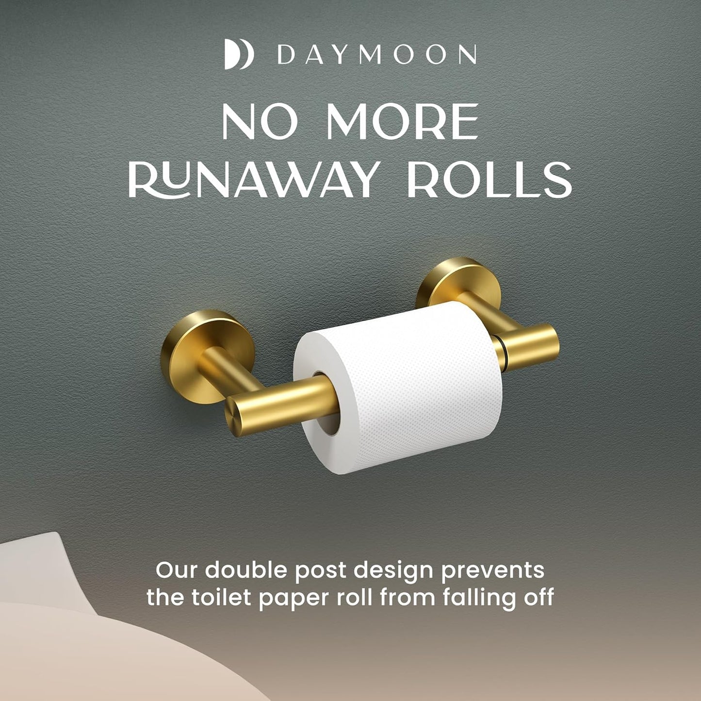Day Moon™ Gold Toilet Paper Holder - Brushed Gold Toilet Paper Holder Wall Mount