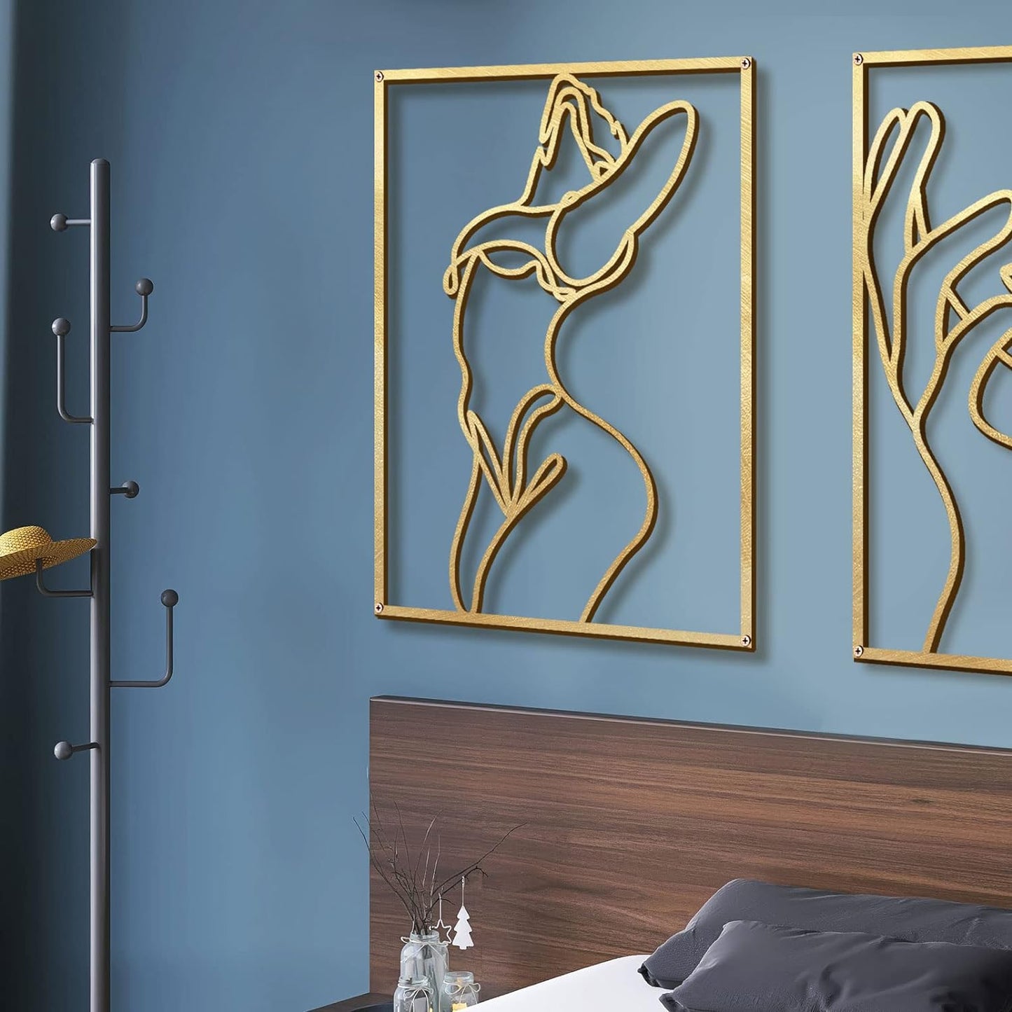 4 Pack Gold Wall Art Décor, (Gold Classic Style, M Size 17 X 11.8'')